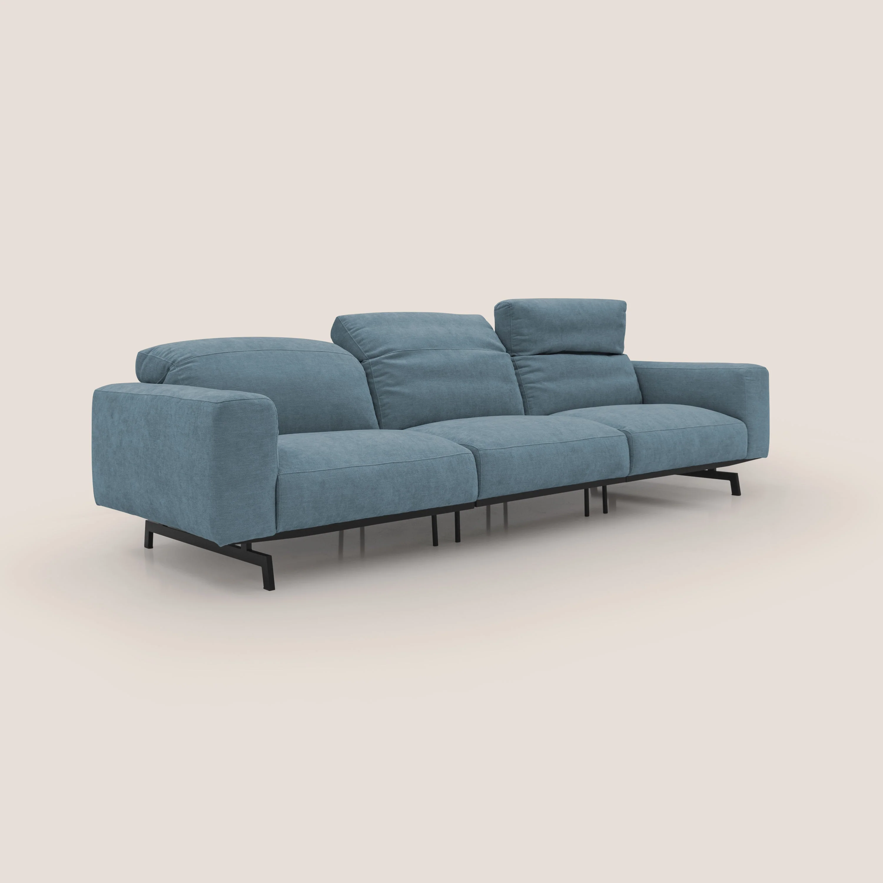 Sakura canapé modulaire 3 places en tissu flammé doux et imperméable T14 sucre glace - Image 2