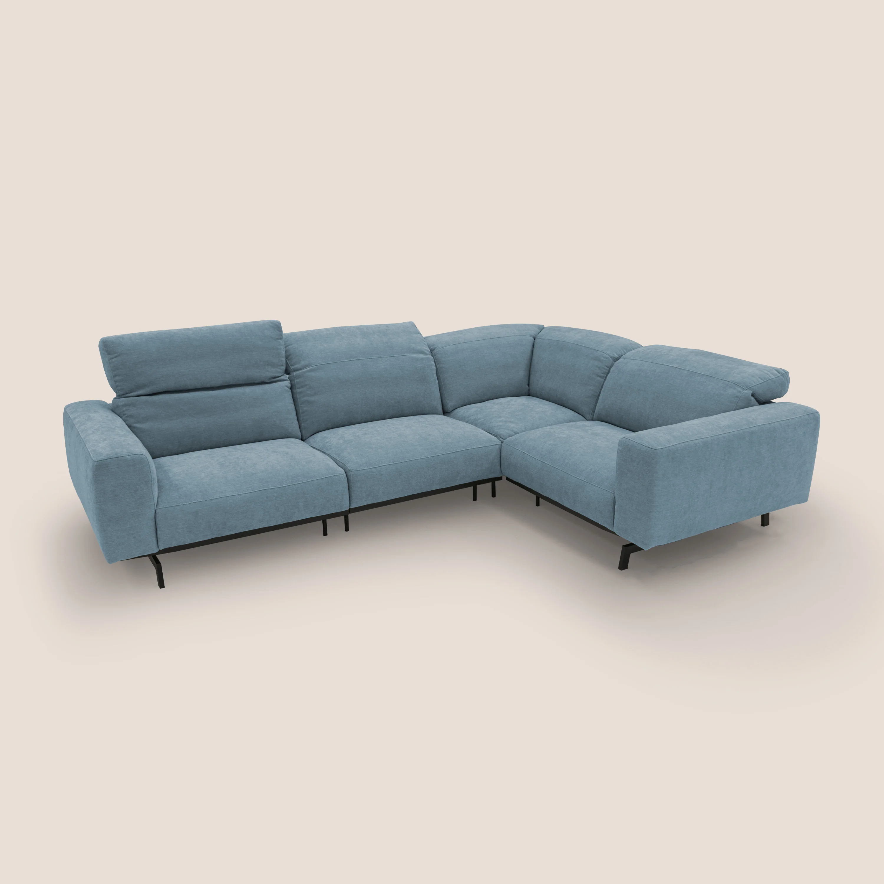 Sakura Canapé d'angle RÉVERSIBLE et modulable en tissu doux et imperméable T14 sucre glace - Image 12