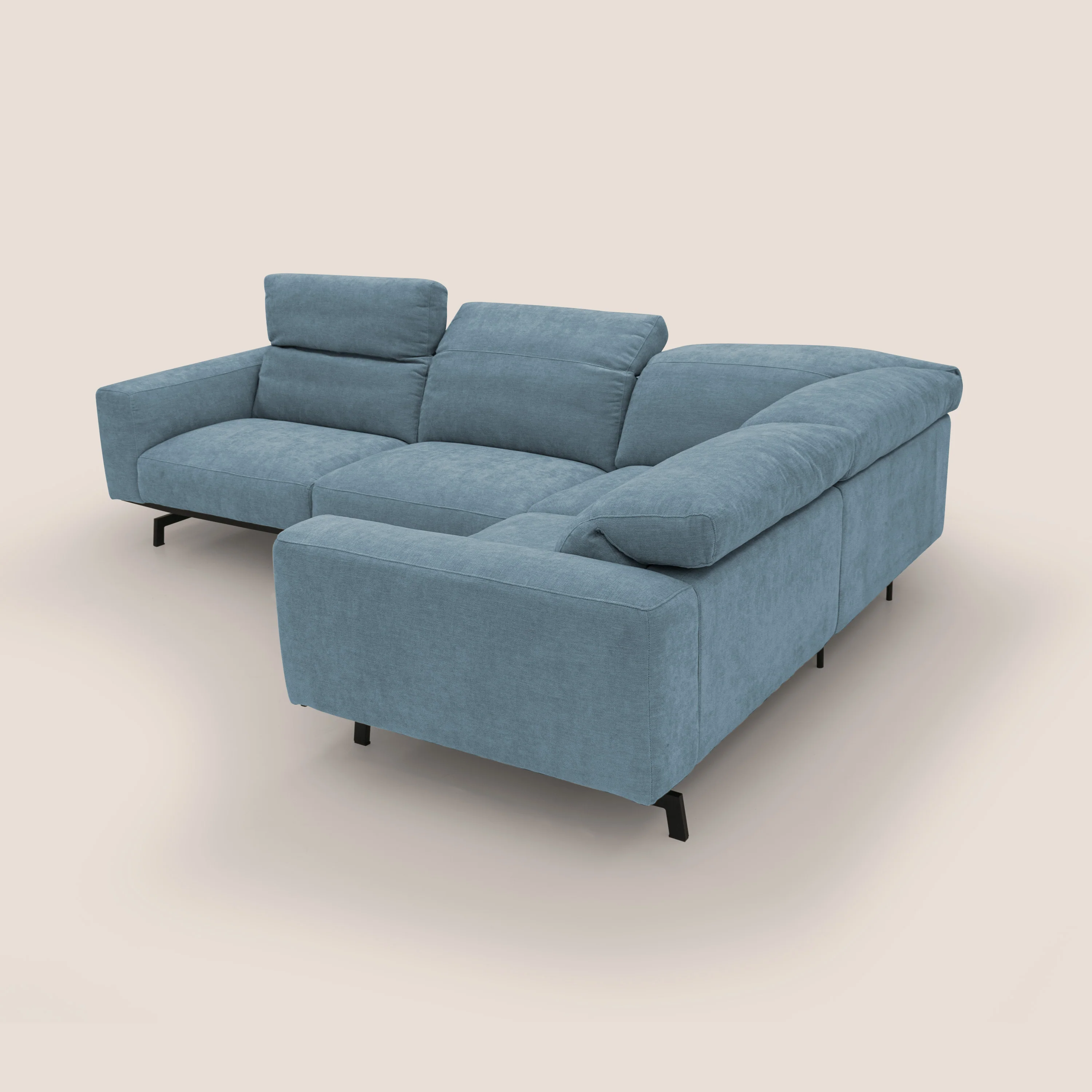 Sakura Canapé d'angle RÉVERSIBLE et modulable en tissu doux et imperméable T14 sucre glace - Image 13