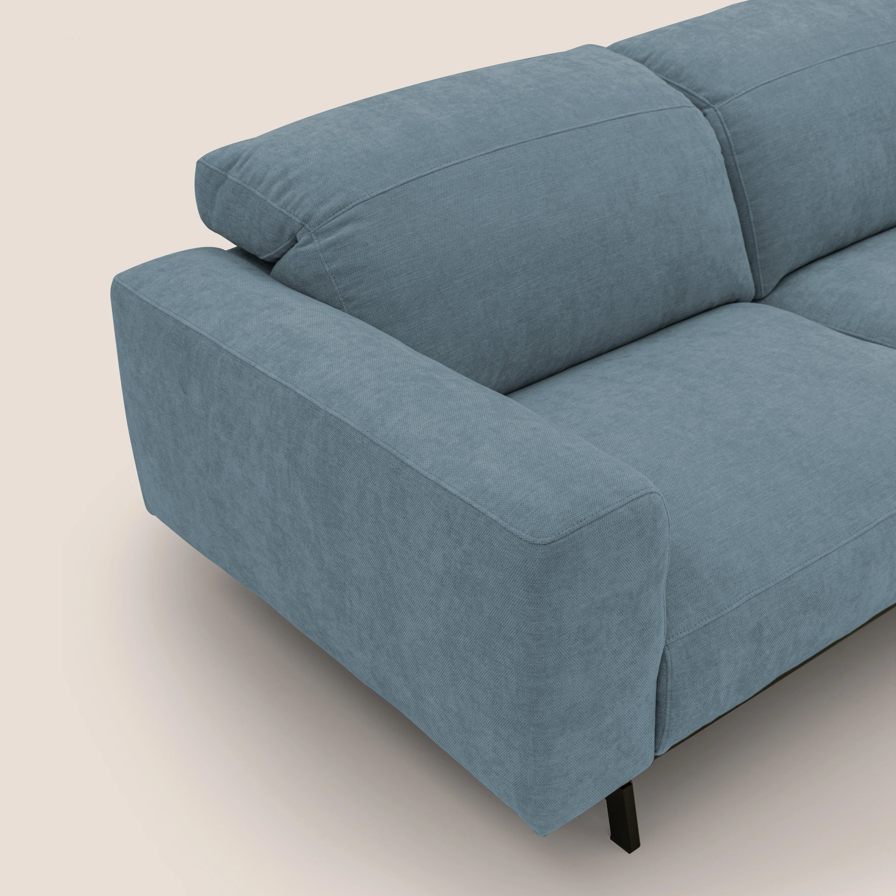 Sakura Canapé d'angle RÉVERSIBLE et modulable en tissu doux et imperméable T14 sucre glace - Image 7