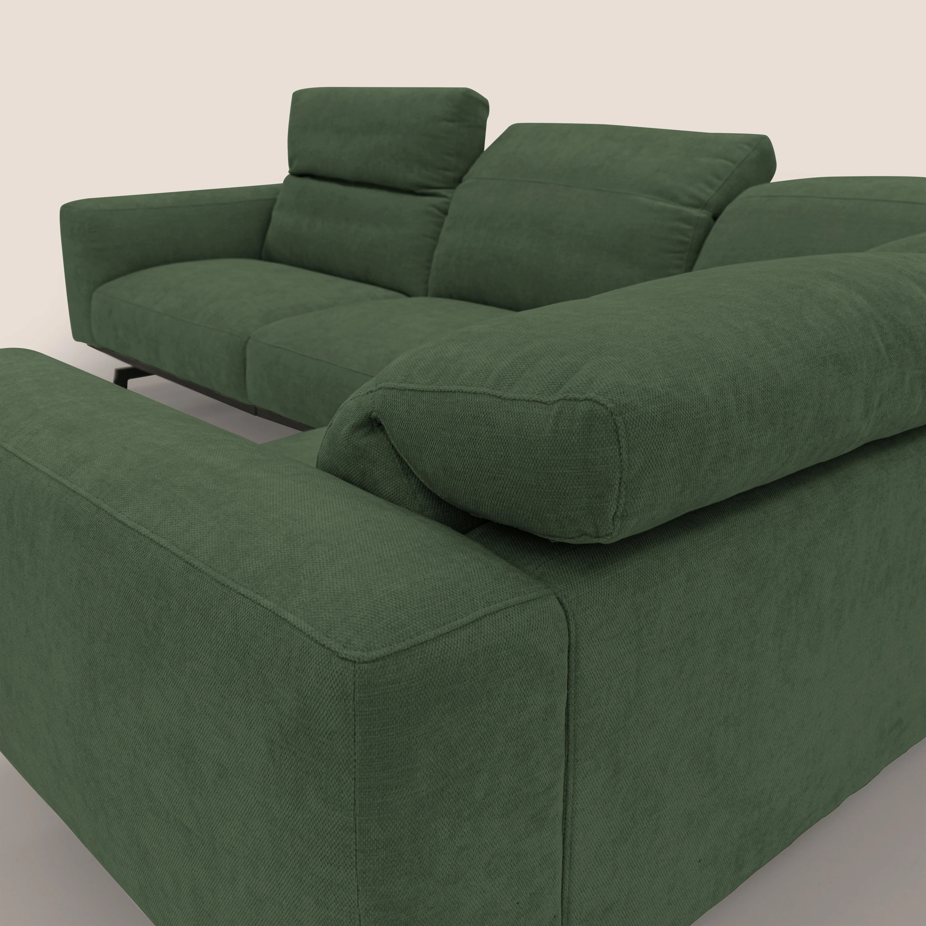 Sakura Canapé d'angle RÉVERSIBLE et modulable en tissu doux et imperméable T14 vert - Image 11