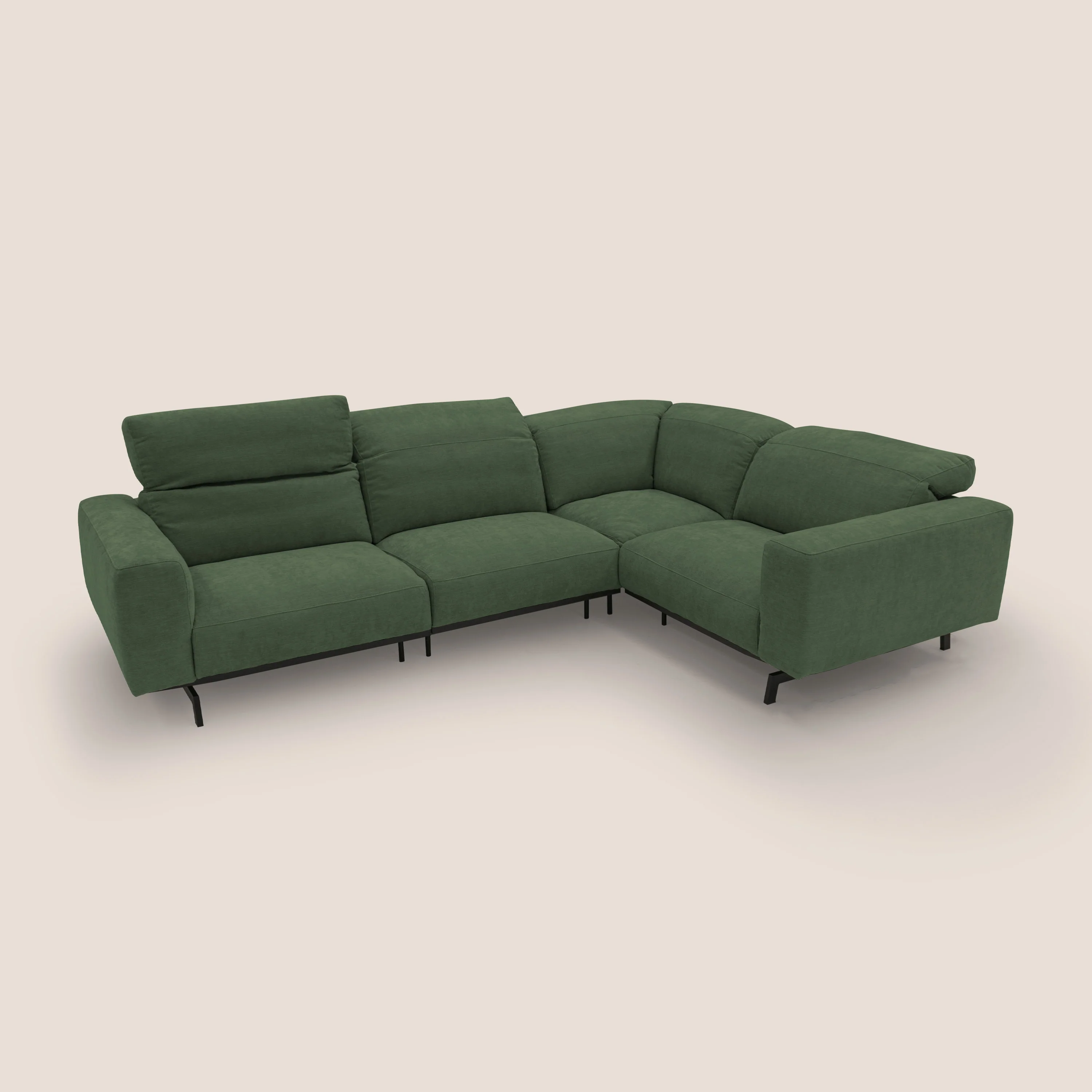 Sakura Canapé d'angle RÉVERSIBLE et modulable en tissu doux et imperméable T14 vert - Image 12
