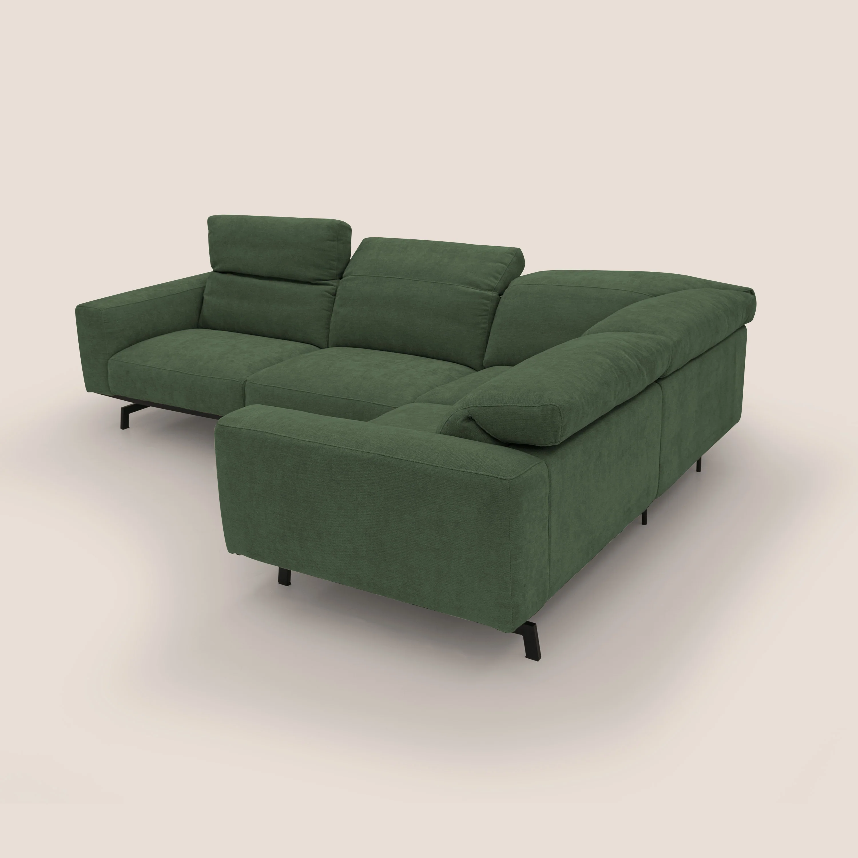 Sakura Canapé d'angle RÉVERSIBLE et modulable en tissu doux et imperméable T14 vert - Image 13