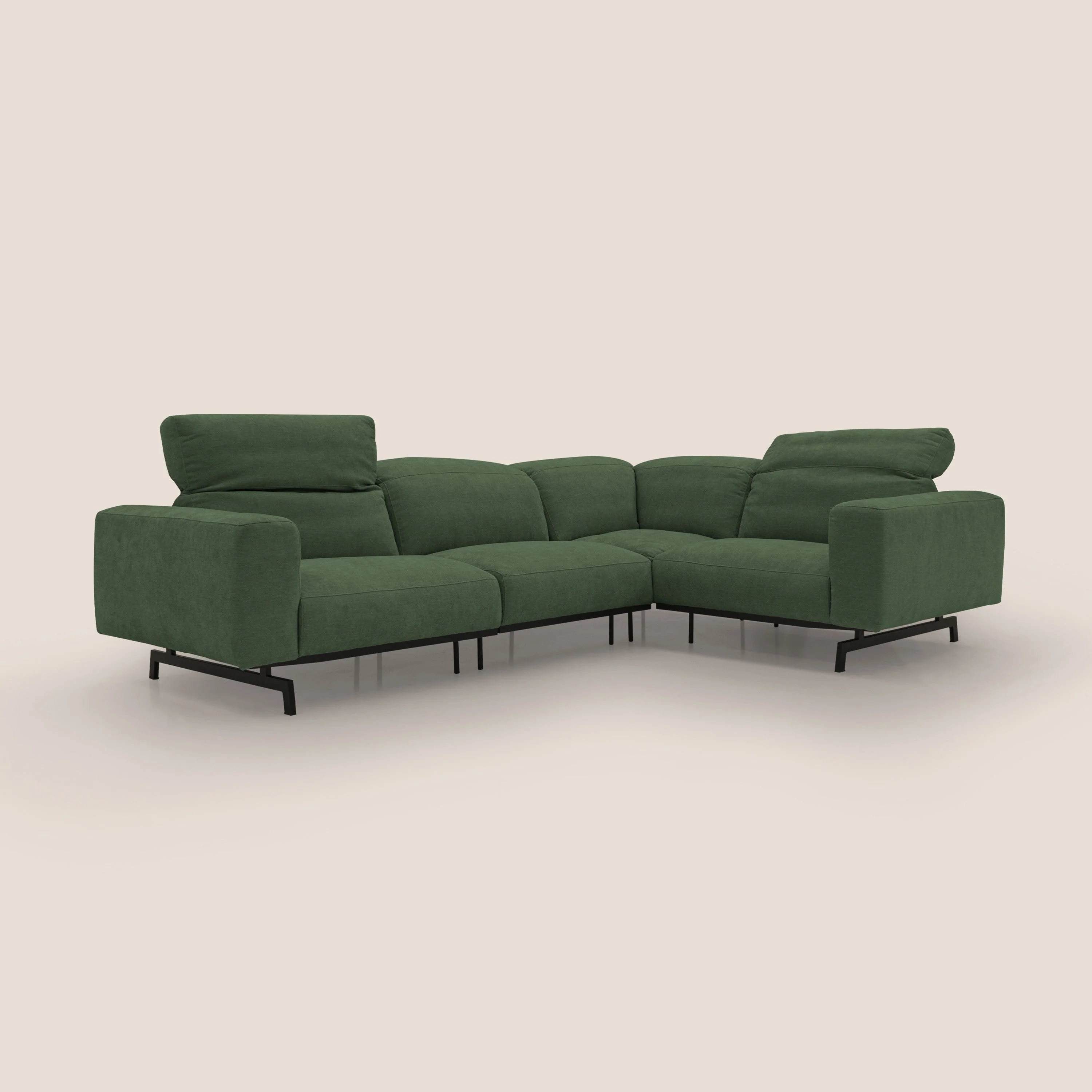 Sakura Canapé d'angle RÉVERSIBLE et modulable en tissu doux et imperméable T14 vert - Image 2