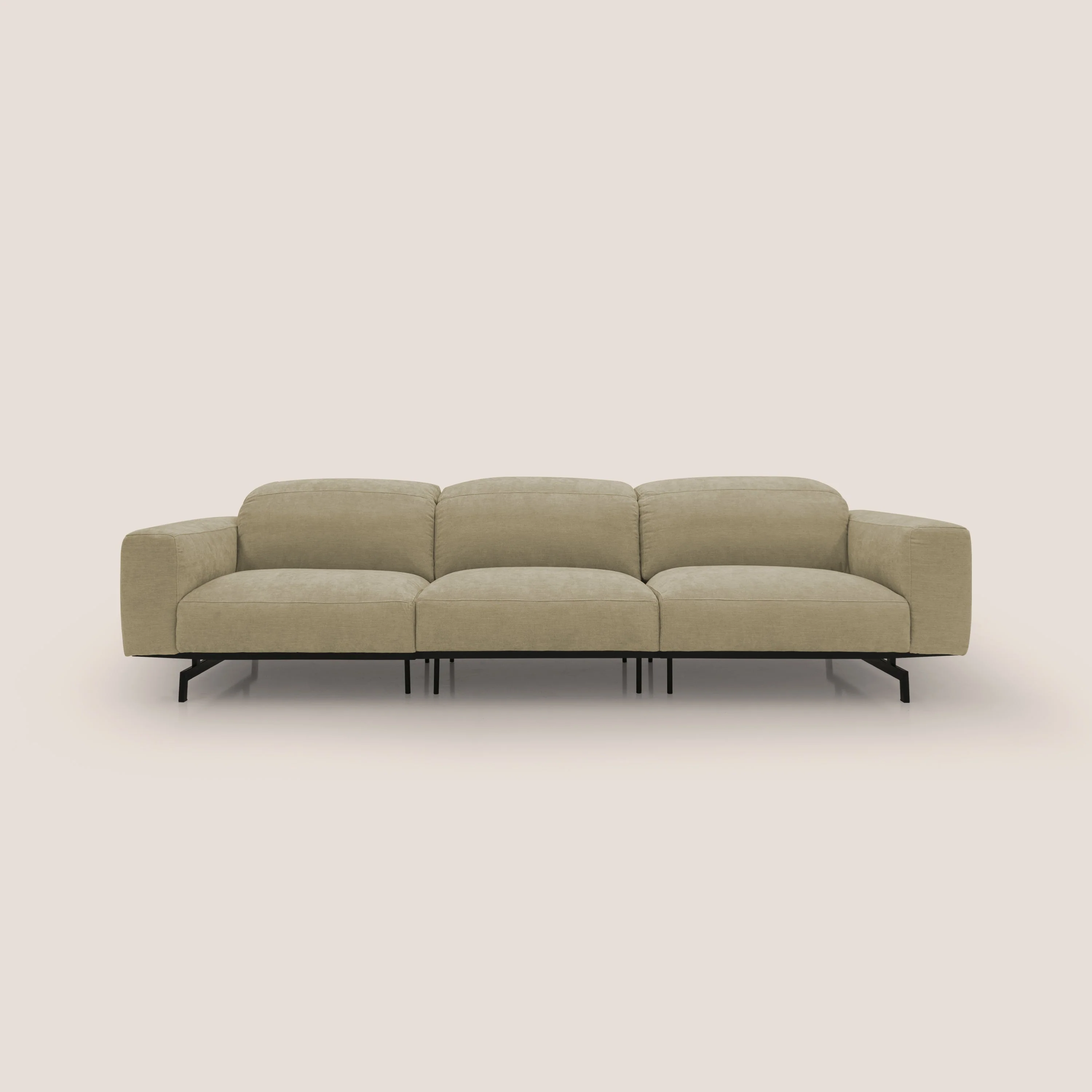 Sakura canapé modulaire 3 places en tissu flammé doux et imperméable T14 beige