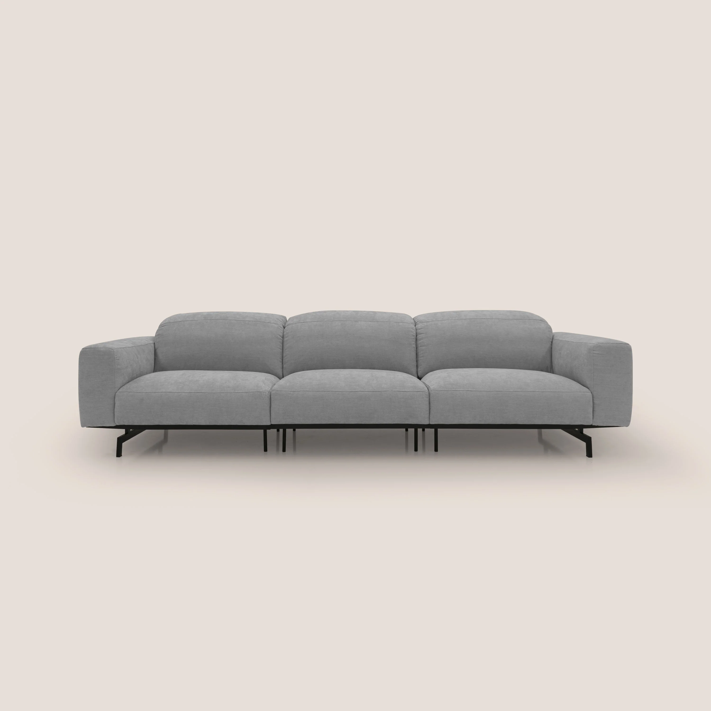 Sakura canapé modulaire 3 places en tissu flammé doux et imperméable T14 gris clair