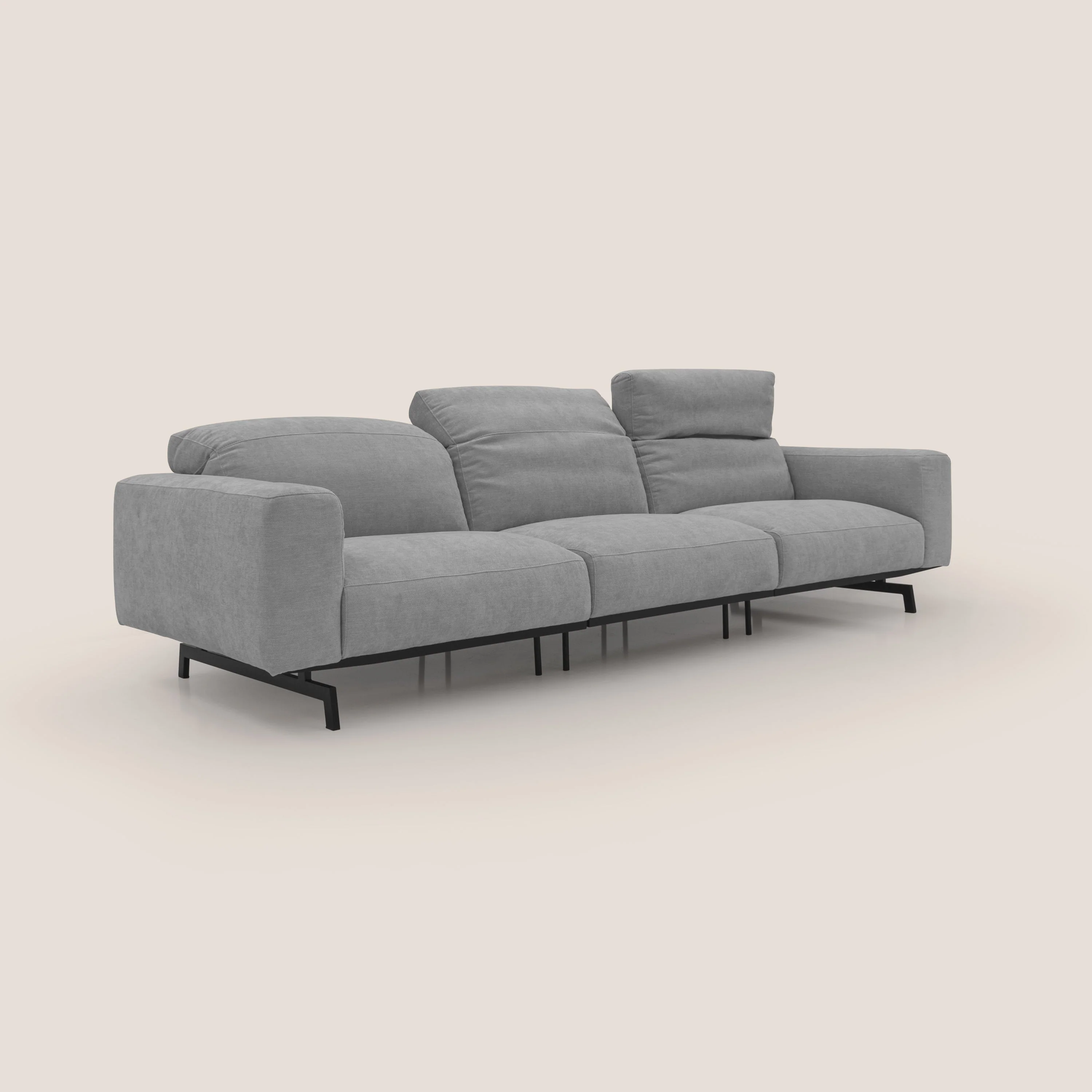 Sakura canapé modulaire 3 places en tissu flammé doux et imperméable T14 gris clair - Image 2