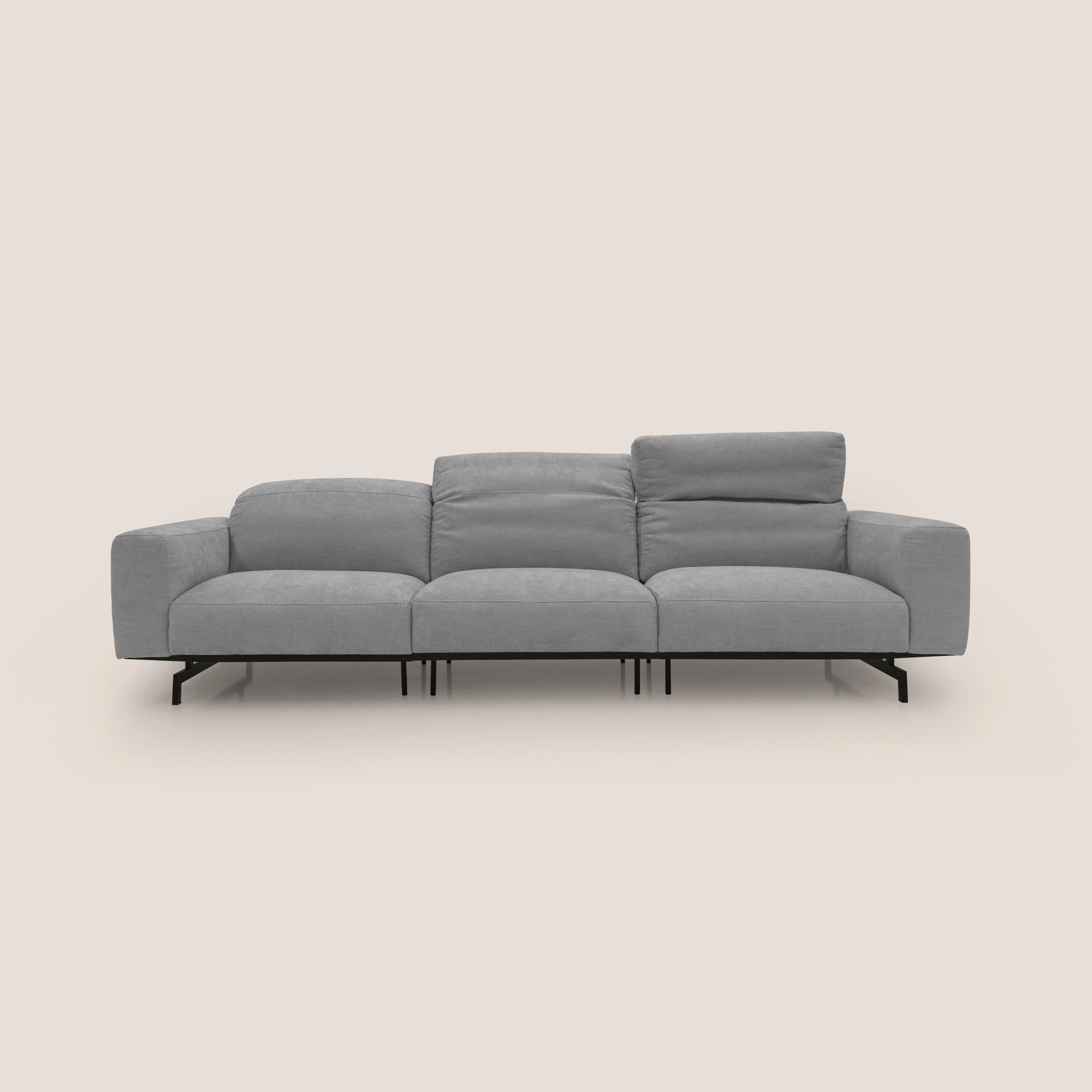 Sakura canapé modulaire 3 places en tissu flammé doux et imperméable T14 gris clair - Image 5