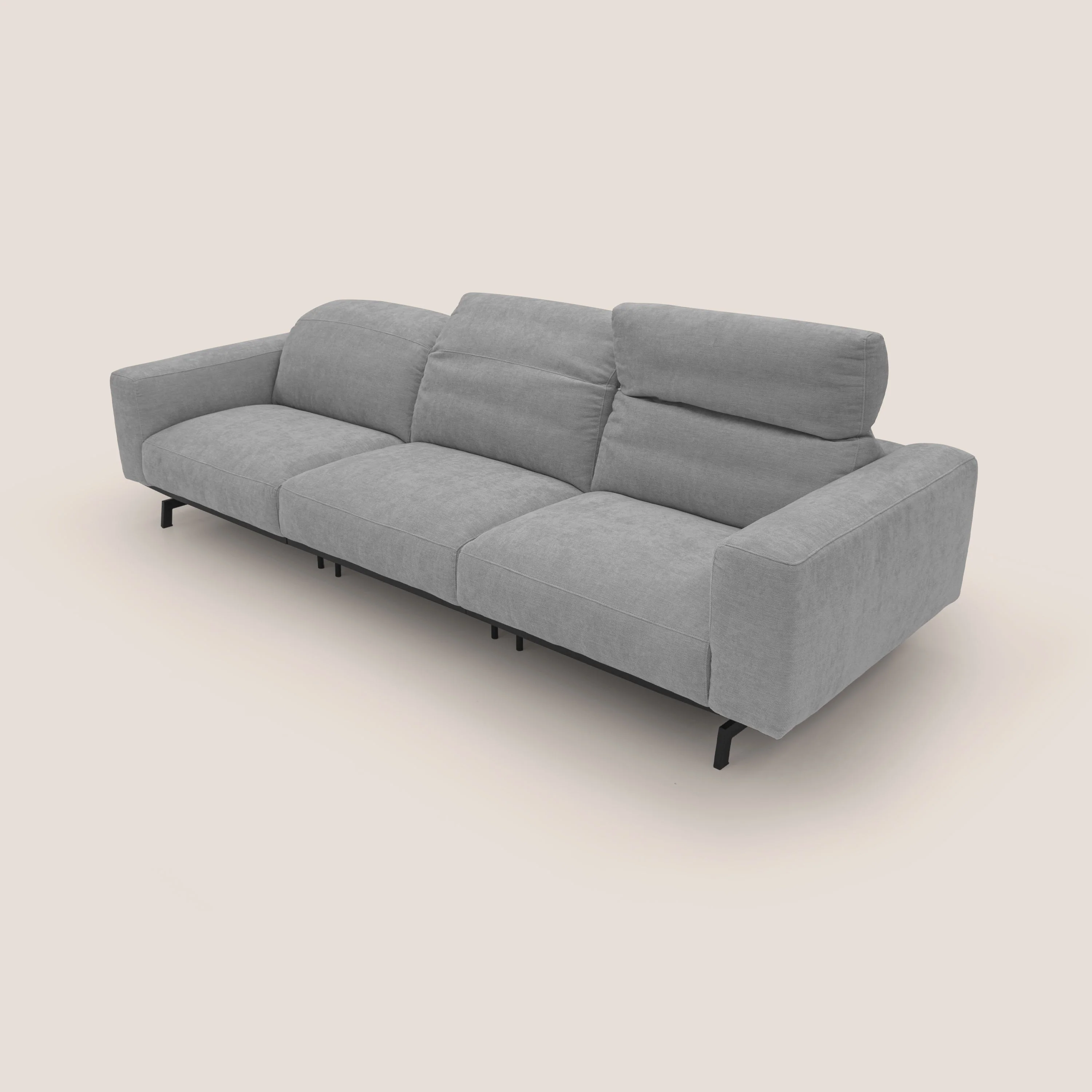 Sakura canapé modulaire 3 places en tissu flammé doux et imperméable T14 gris clair - Image 9