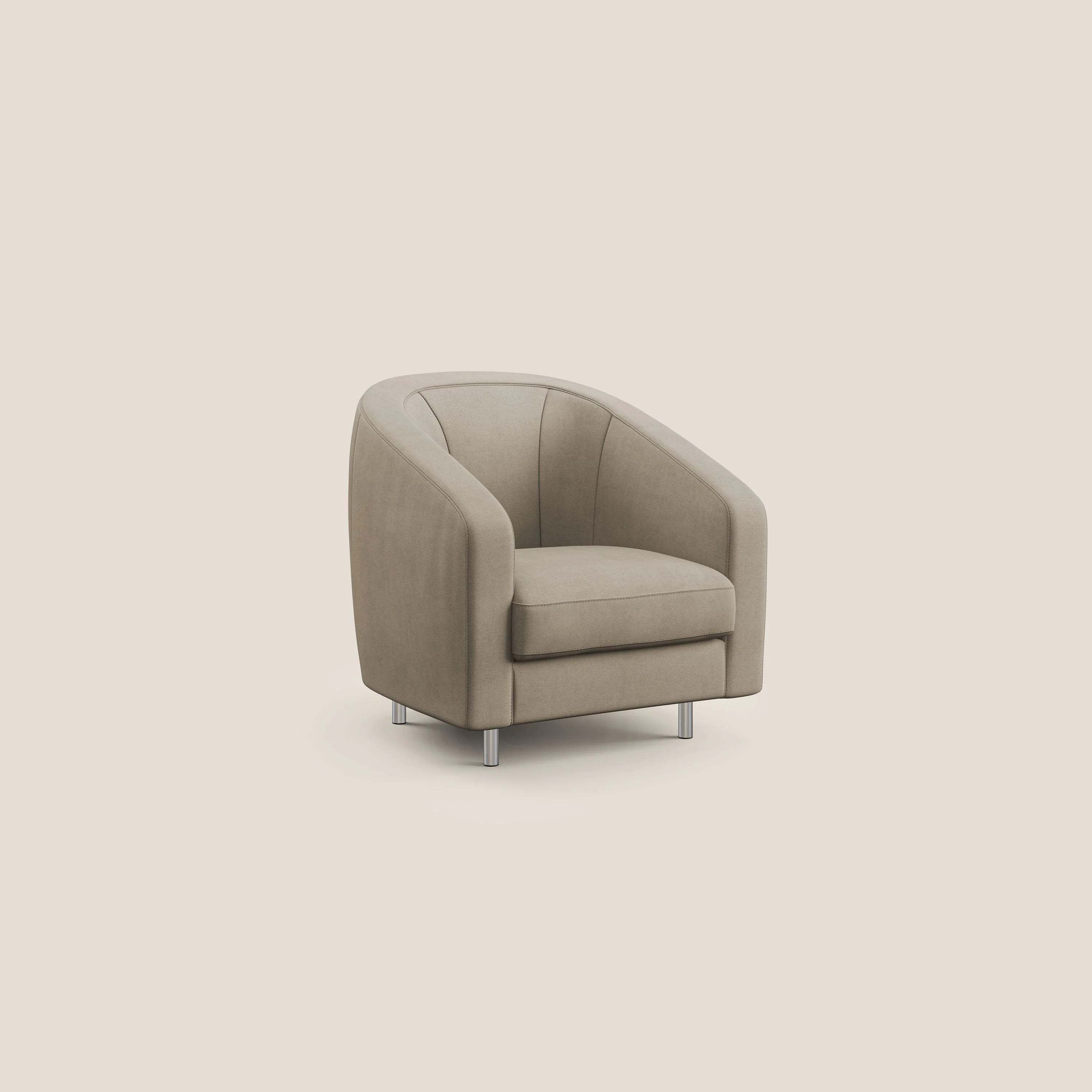 Sally Fauteuil en tissu doux imperméable T02 beige - Image 2