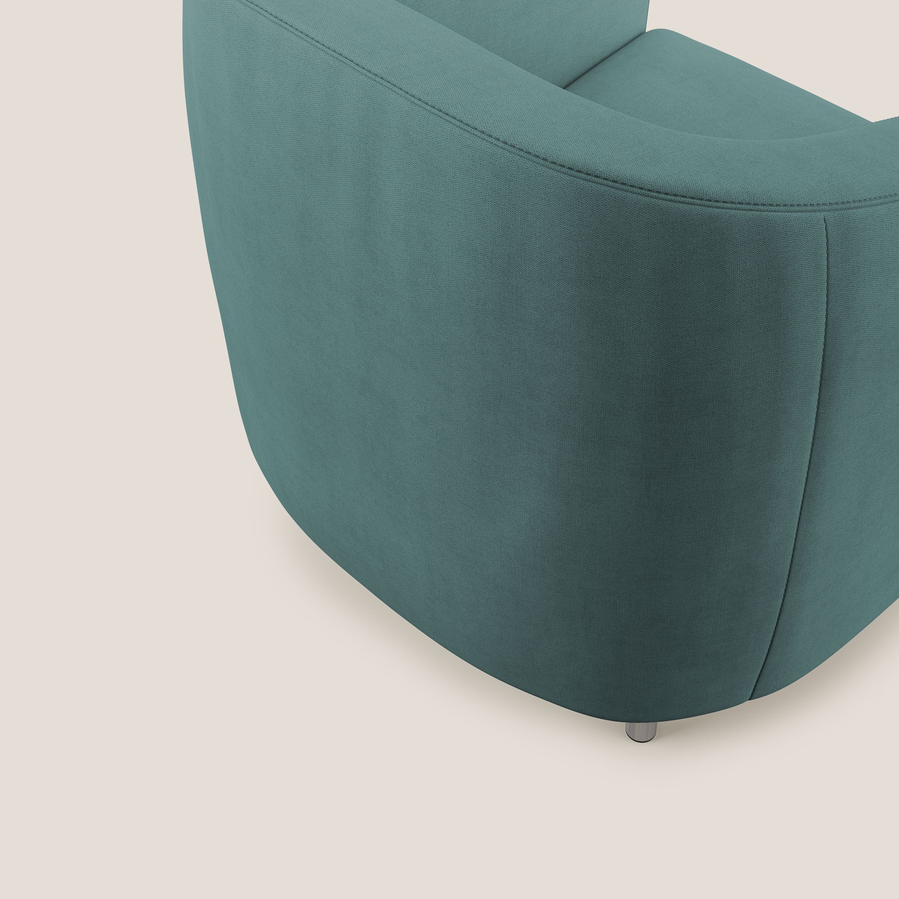 Sally Fauteuil en tissu doux imperméable T02 bleu canard - Image 6