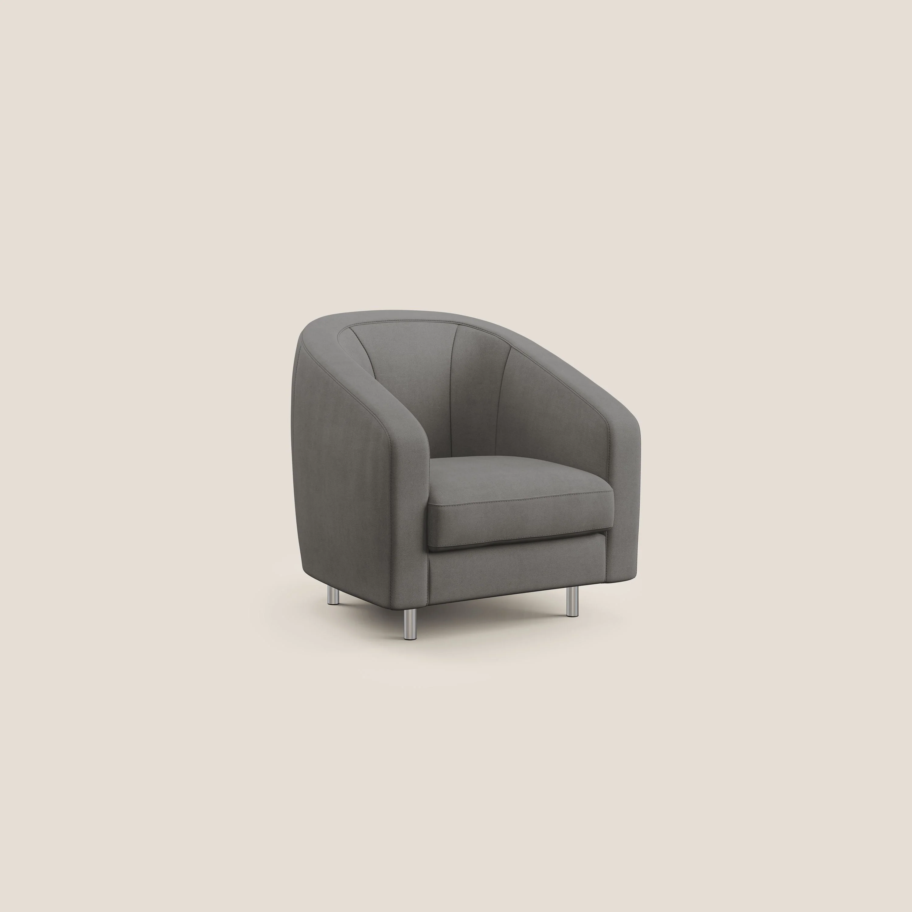 Sally Fauteuil en tissu doux imperméable T02 gris - Image 2