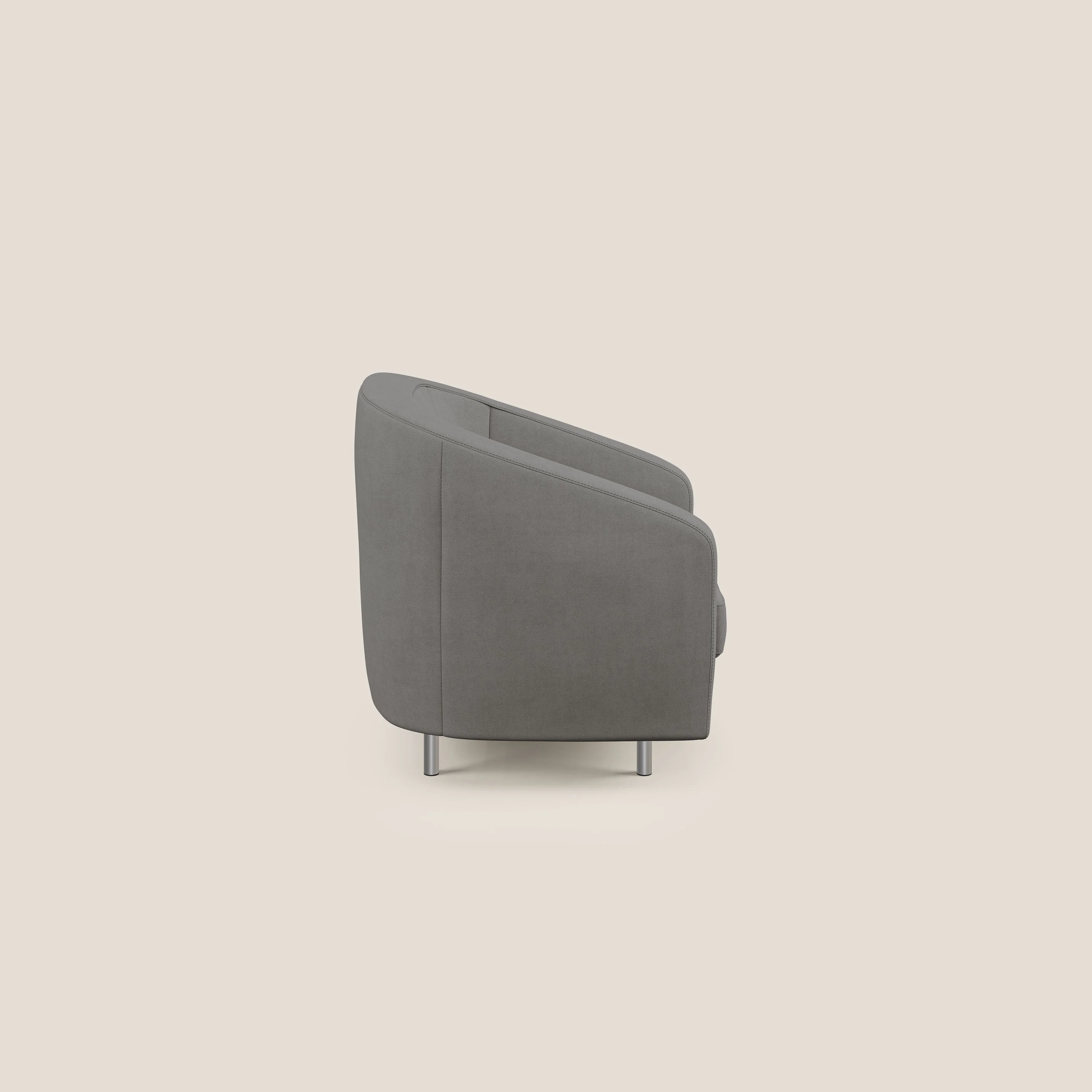 Sally Fauteuil en tissu doux imperméable T02 gris - Image 3