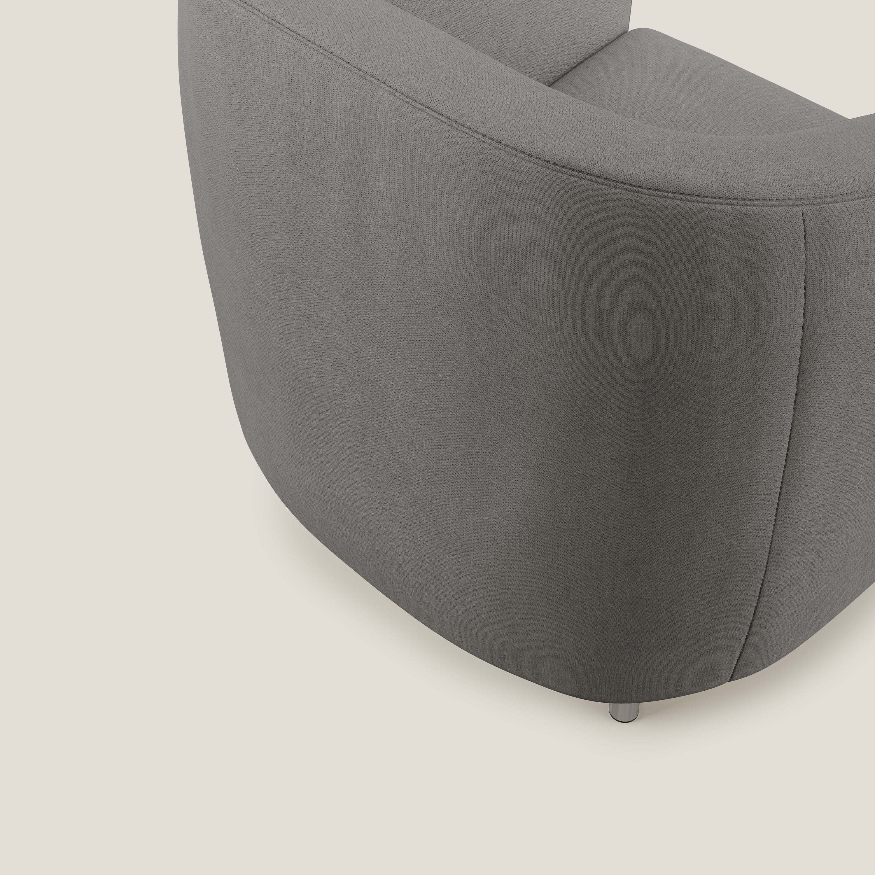 Sally Fauteuil en tissu doux imperméable T02 gris - Image 6