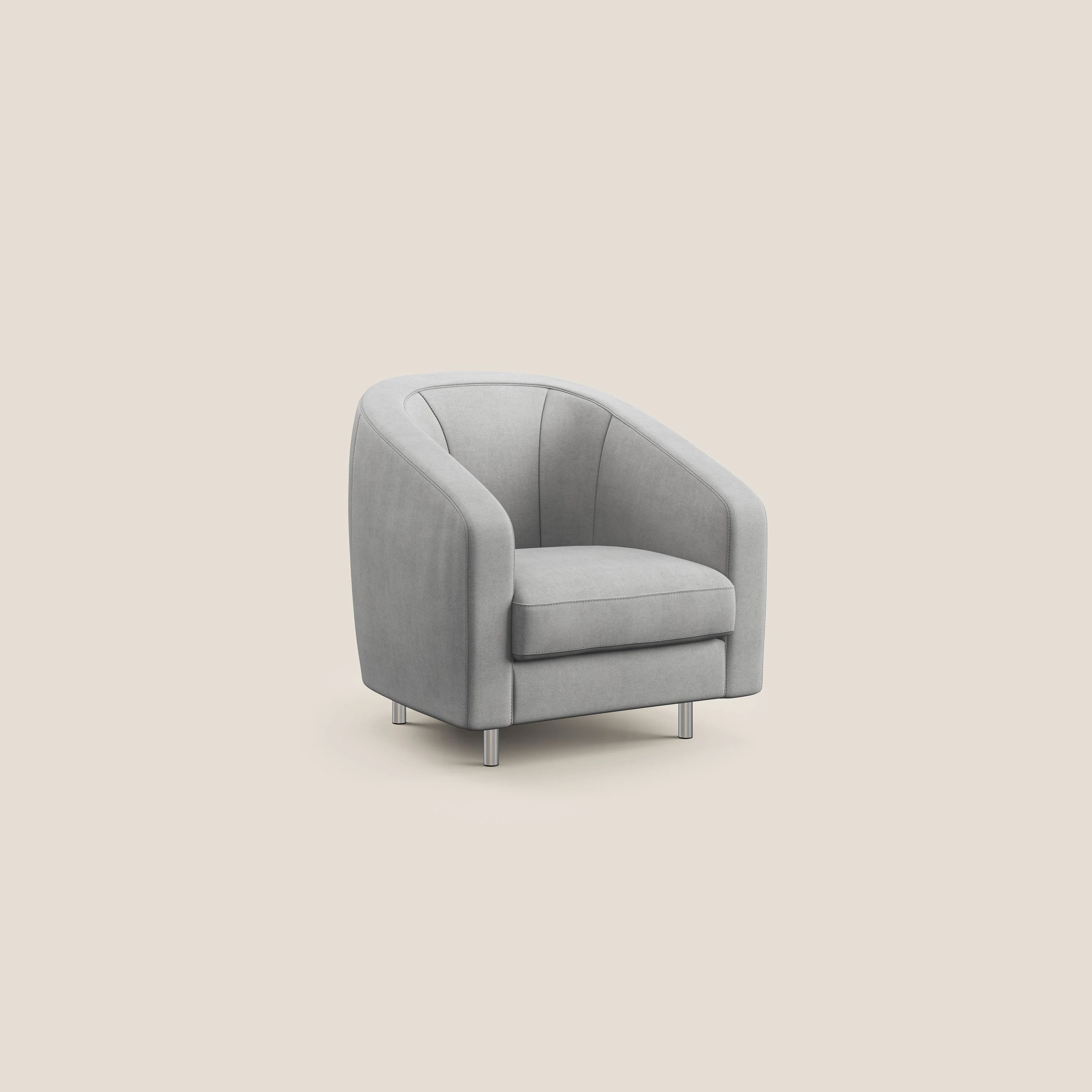 Sally Fauteuil en tissu doux imperméable T02 gris clair - Image 2