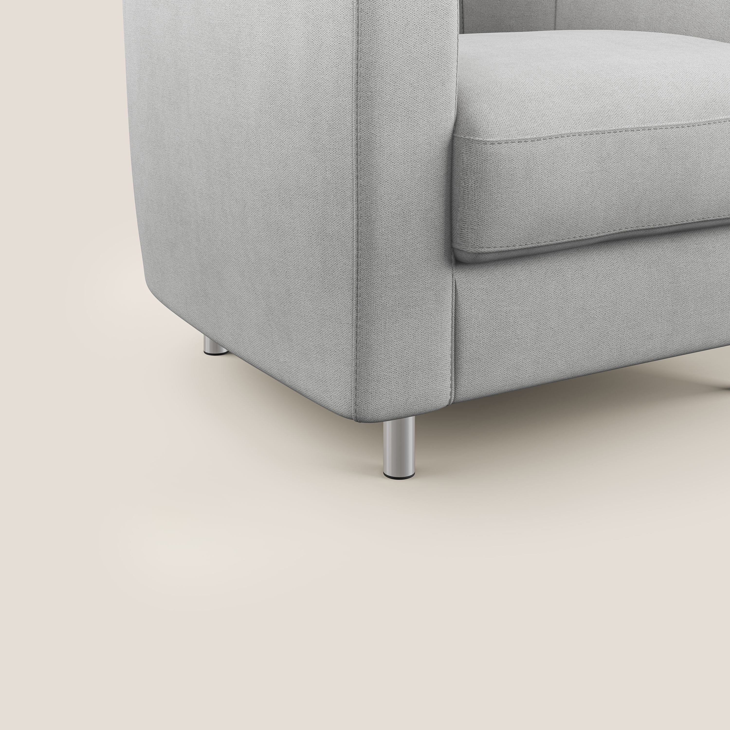 Sally Fauteuil en tissu doux imperméable T02 gris clair - Image 5