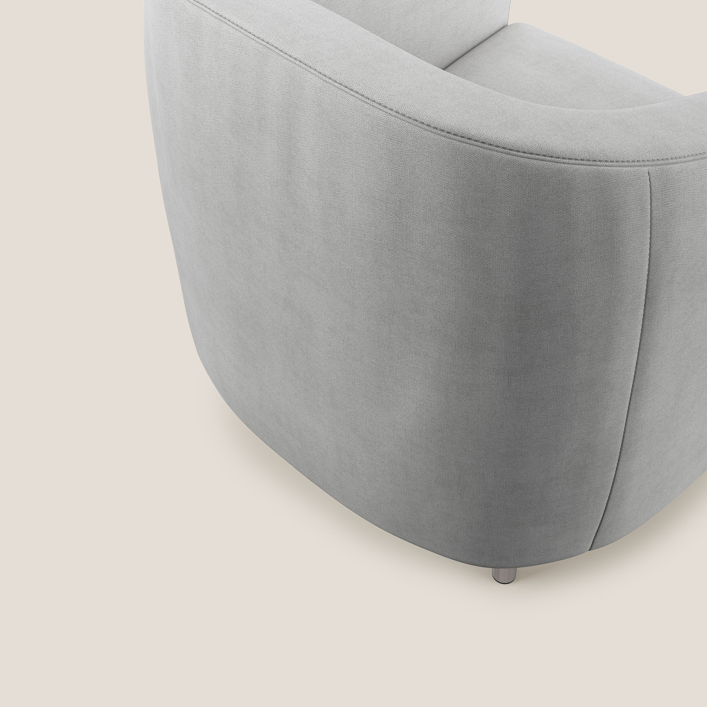 Sally Fauteuil en tissu doux imperméable T02 gris clair - Image 6