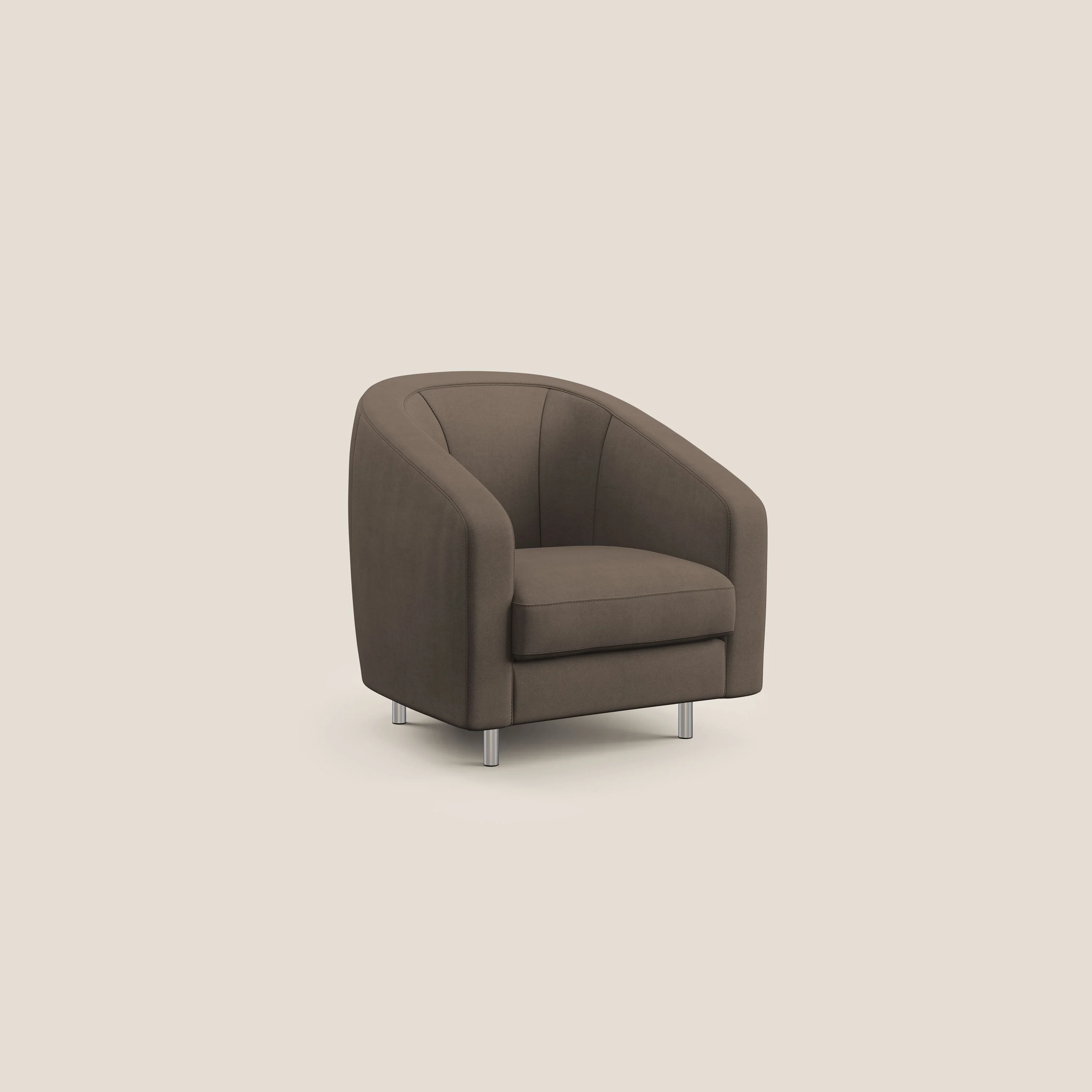 Sally Fauteuil en tissu doux imperméable T02 marron - Image 2