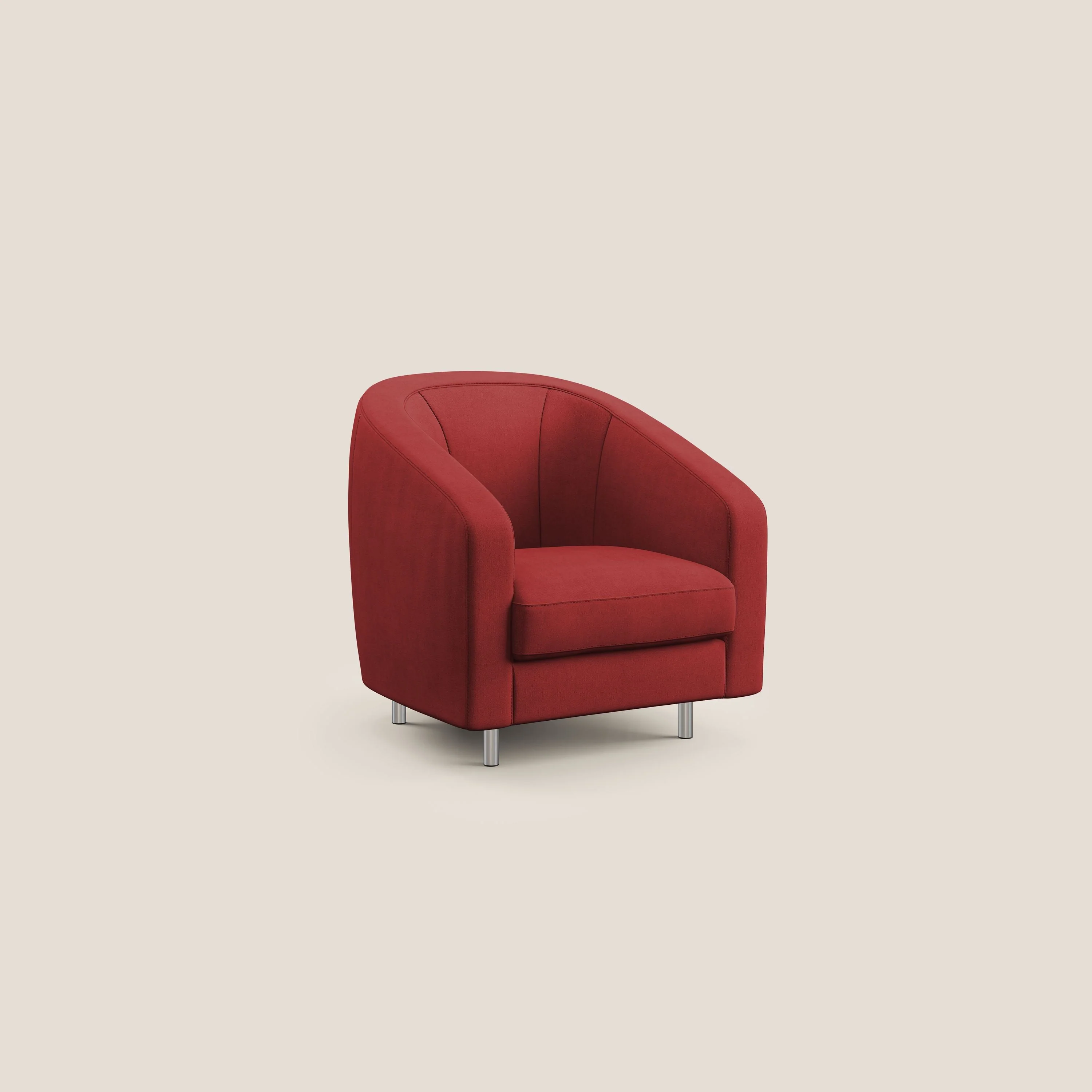 Sally Fauteuil en tissu doux imperméable T02 rouge - Image 2