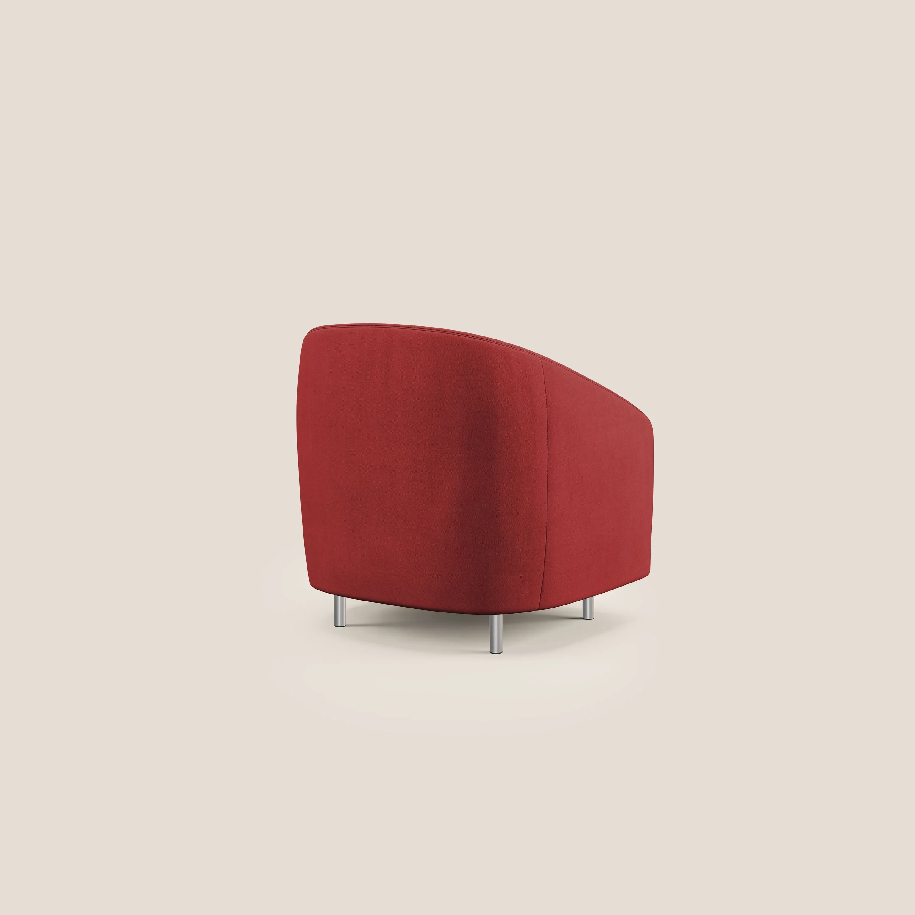 Sally Fauteuil en tissu doux imperméable T02 rouge - Image 4