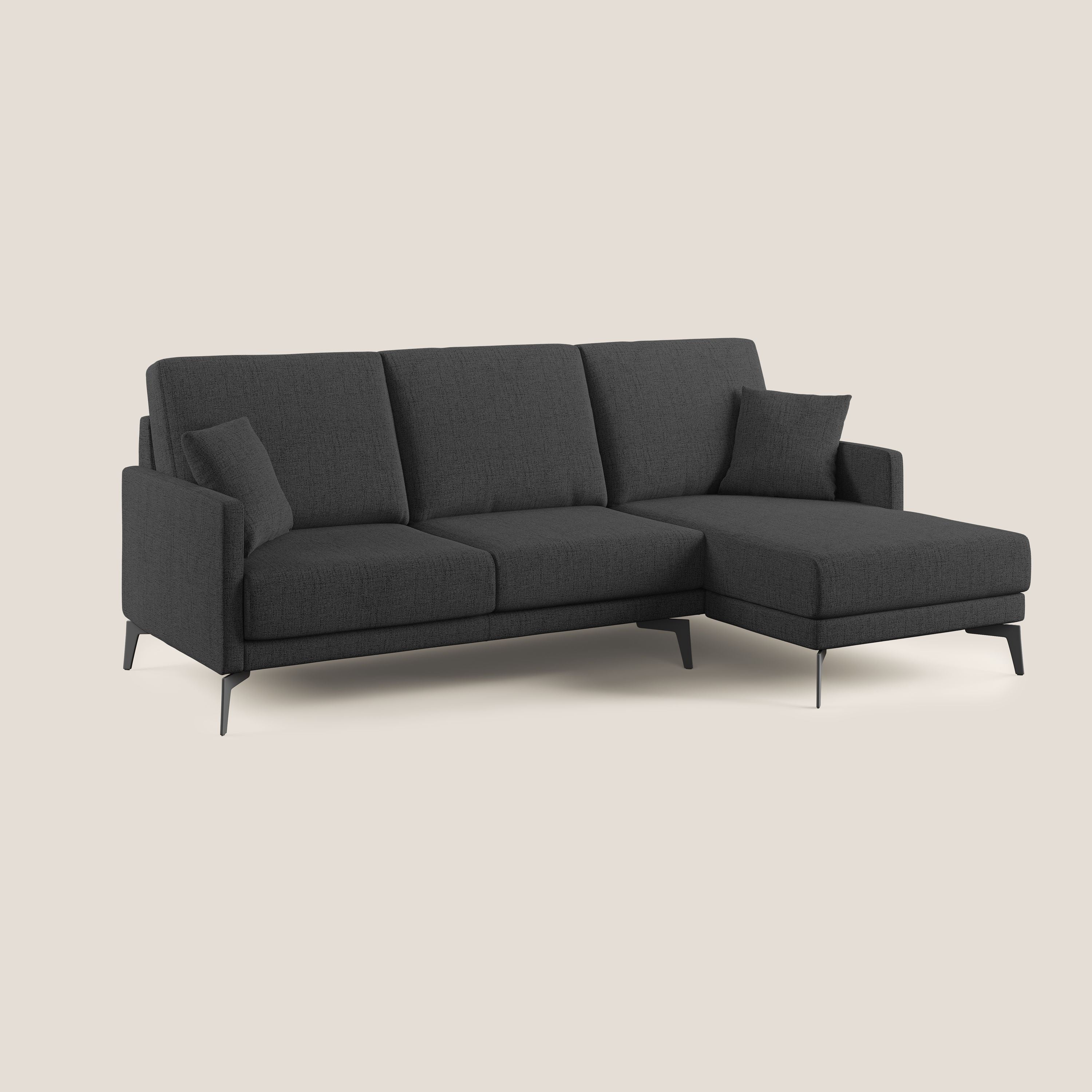 Saturno canapé d'angle moderne en tissu doux imperméable T03 anthracite - Image 2