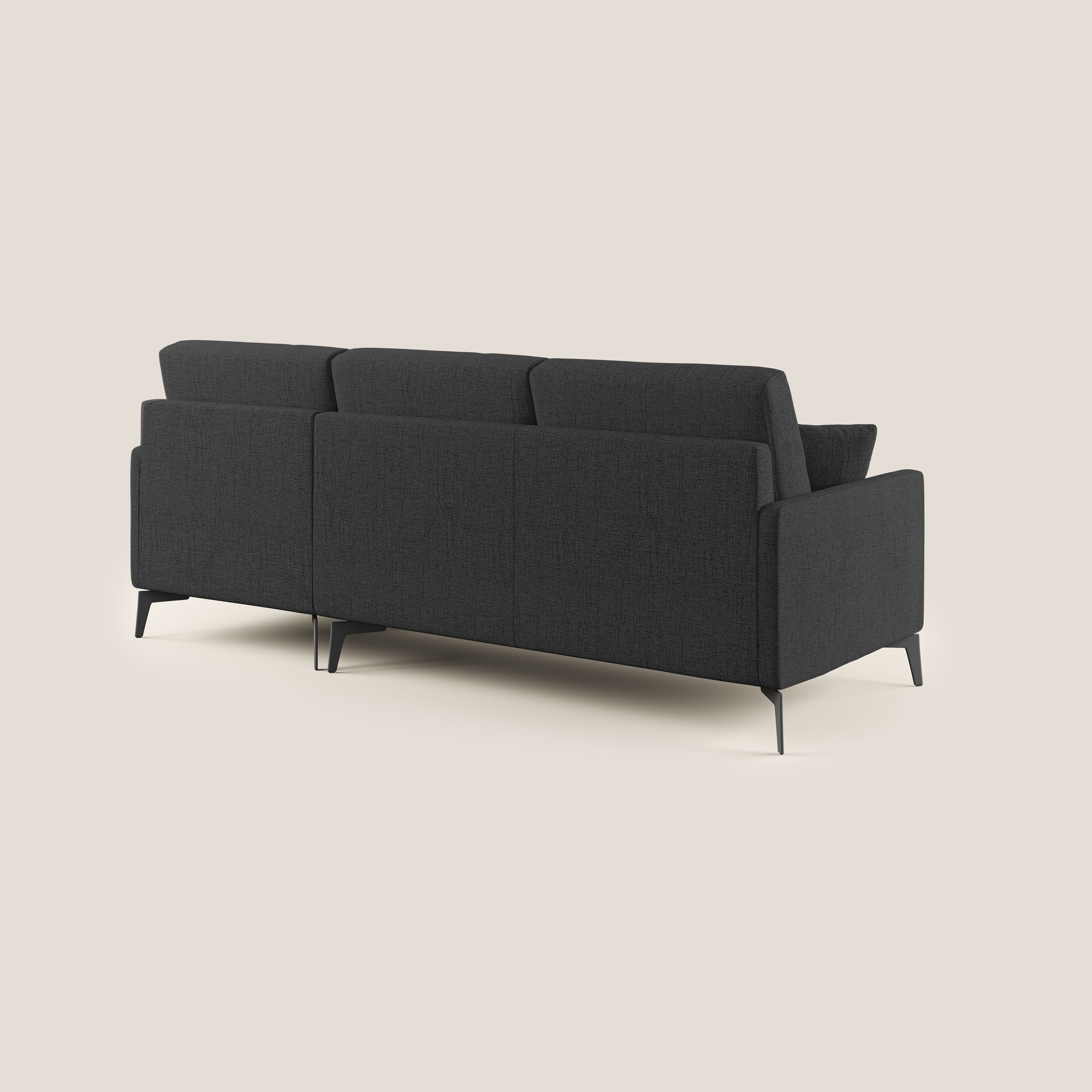Saturno canapé d'angle moderne en tissu doux imperméable T03 anthracite - Image 4