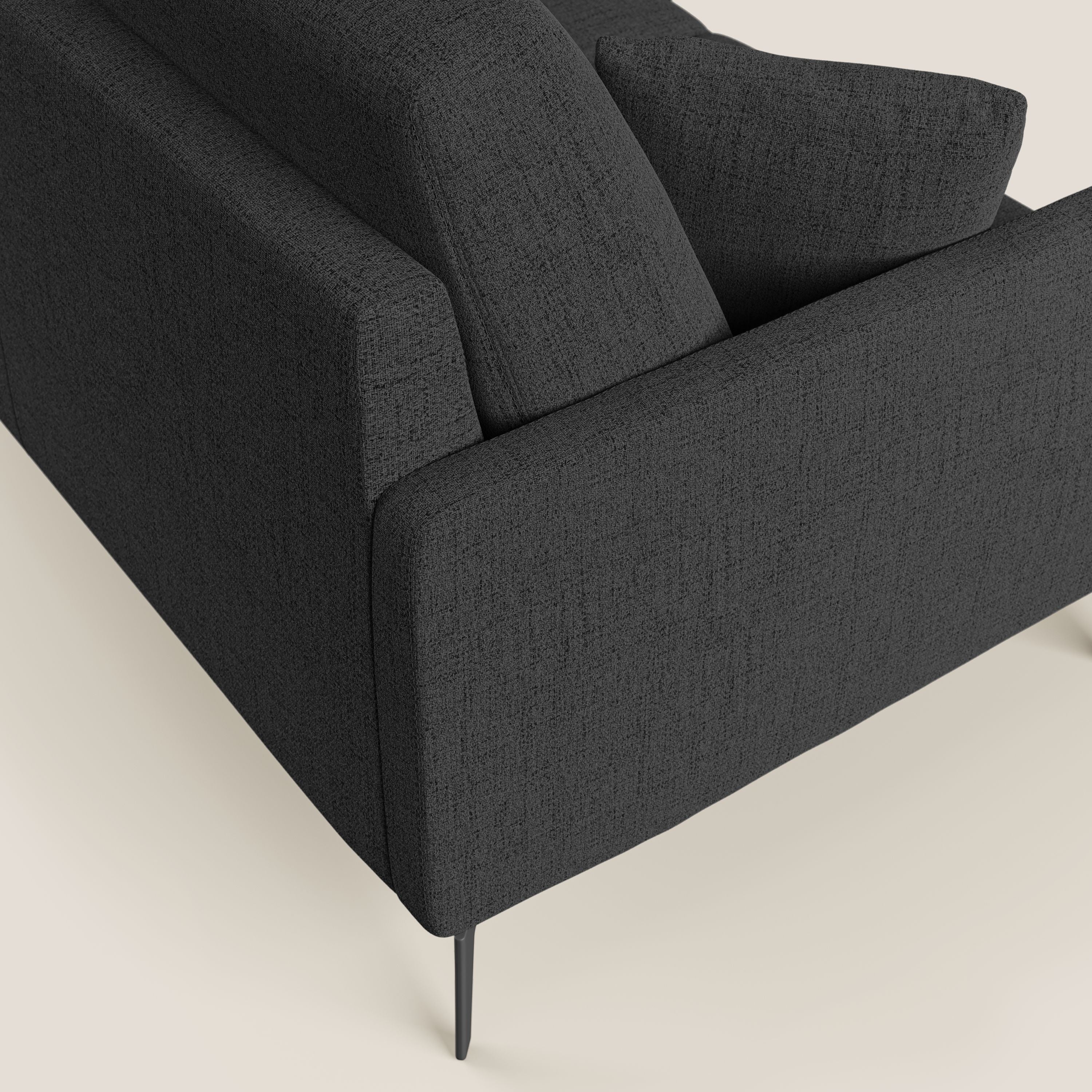 Saturno canapé d'angle moderne en tissu doux imperméable T03 anthracite - Image 5