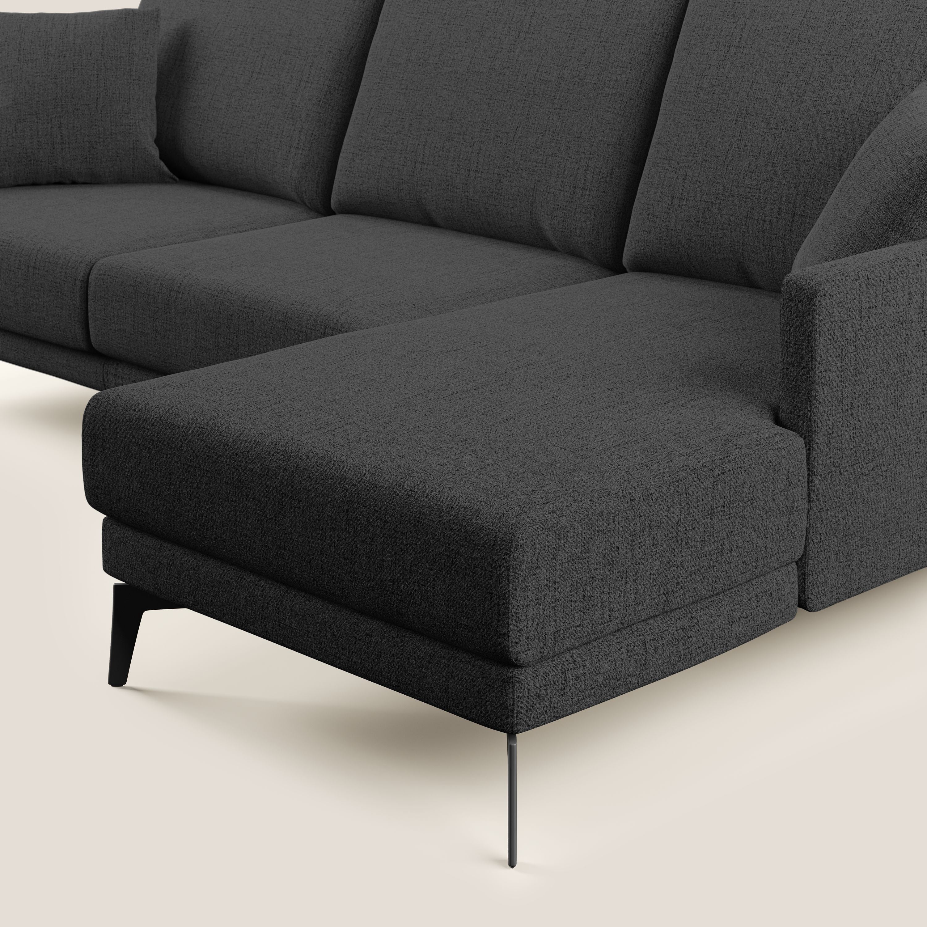 Saturno canapé d'angle moderne en tissu doux imperméable T03 anthracite - Image 7