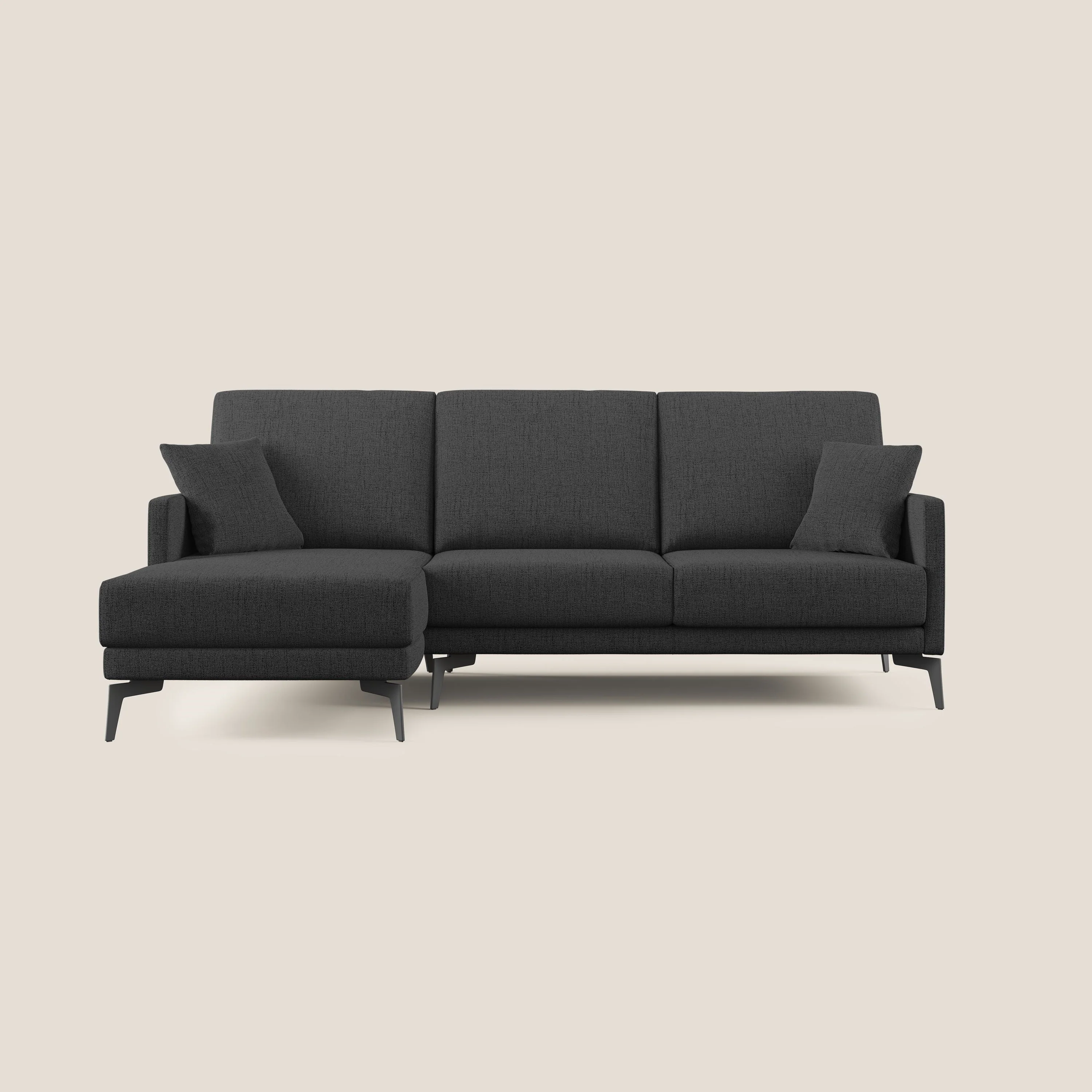 Saturno canapé d'angle moderne en tissu doux imperméable T03 anthracite - Image 9