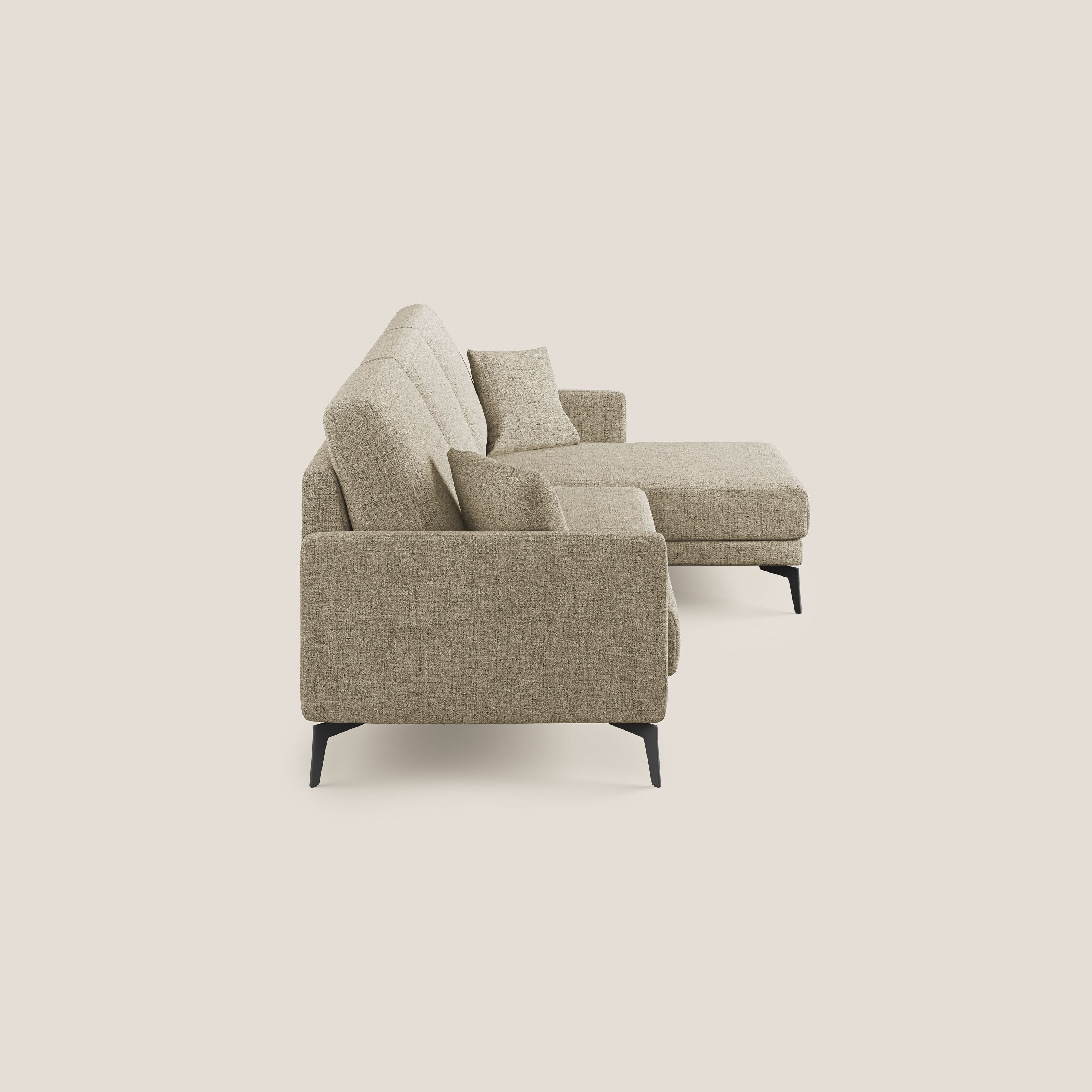Saturno canapé d'angle moderne en tissu doux imperméable T03 beige - Image 3