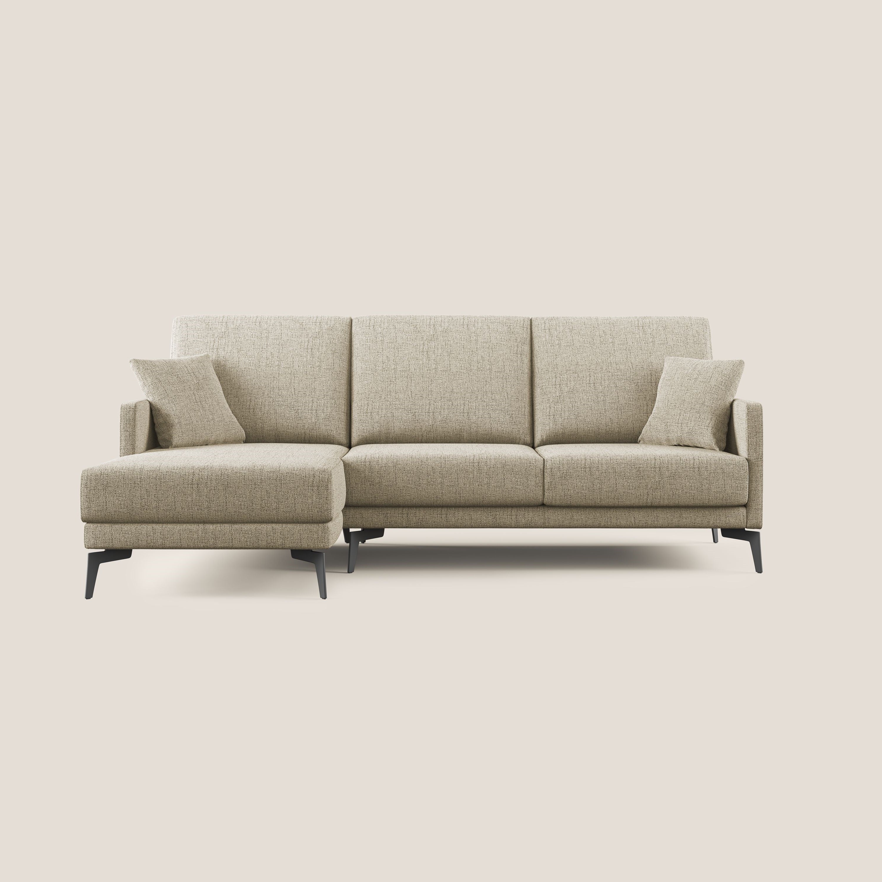 Saturno canapé d'angle moderne en tissu doux imperméable T03 beige - Image 9