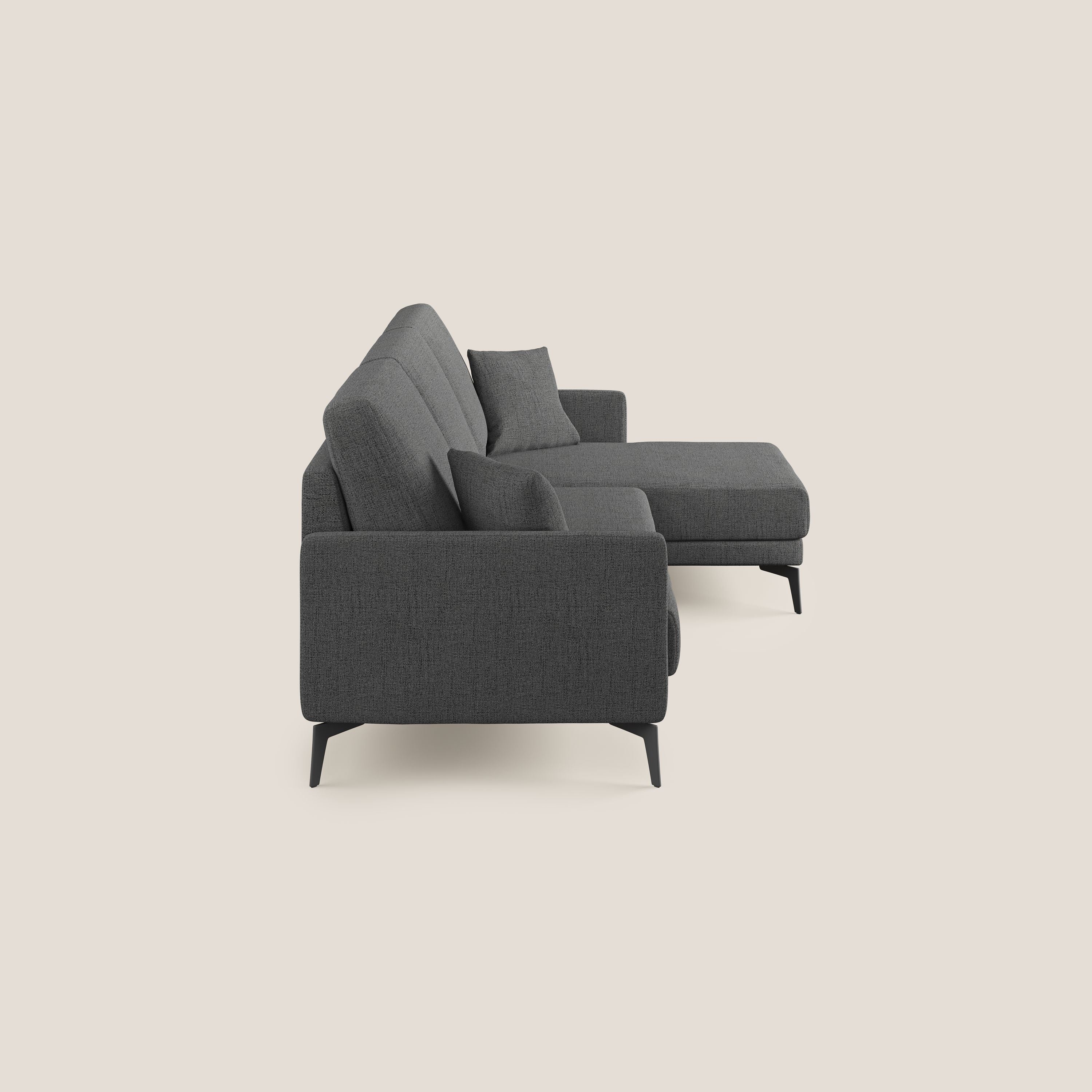 Saturno canapé d'angle moderne en tissu doux imperméable T03 gris - Image 3