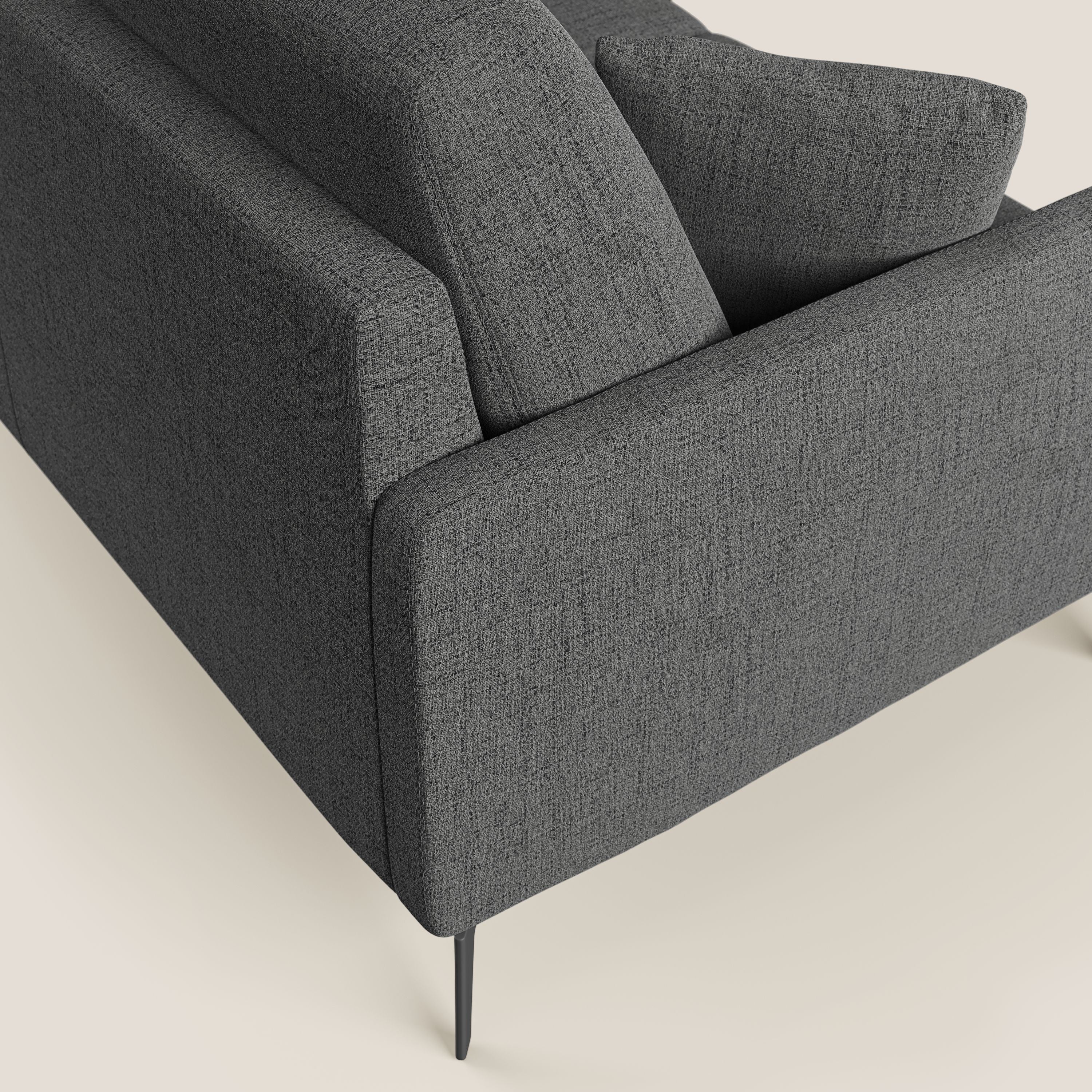 Saturno canapé d'angle moderne en tissu doux imperméable T03 gris - Image 6
