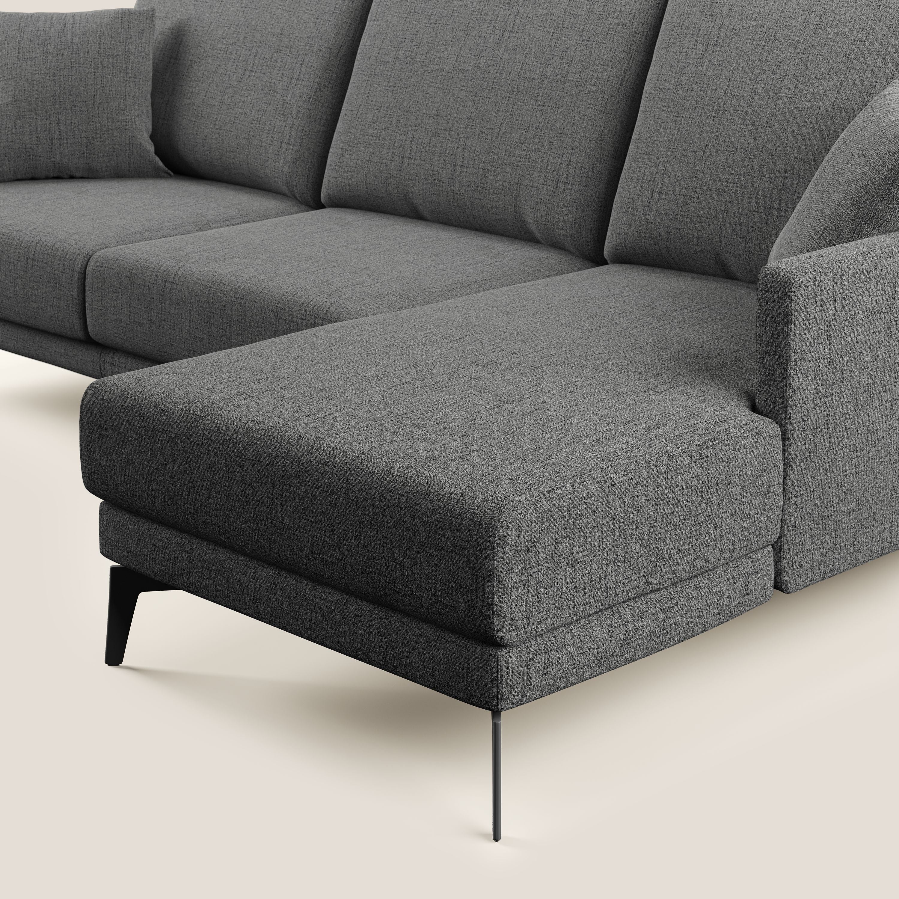 Saturno canapé d'angle moderne en tissu doux imperméable T03 gris - Image 7