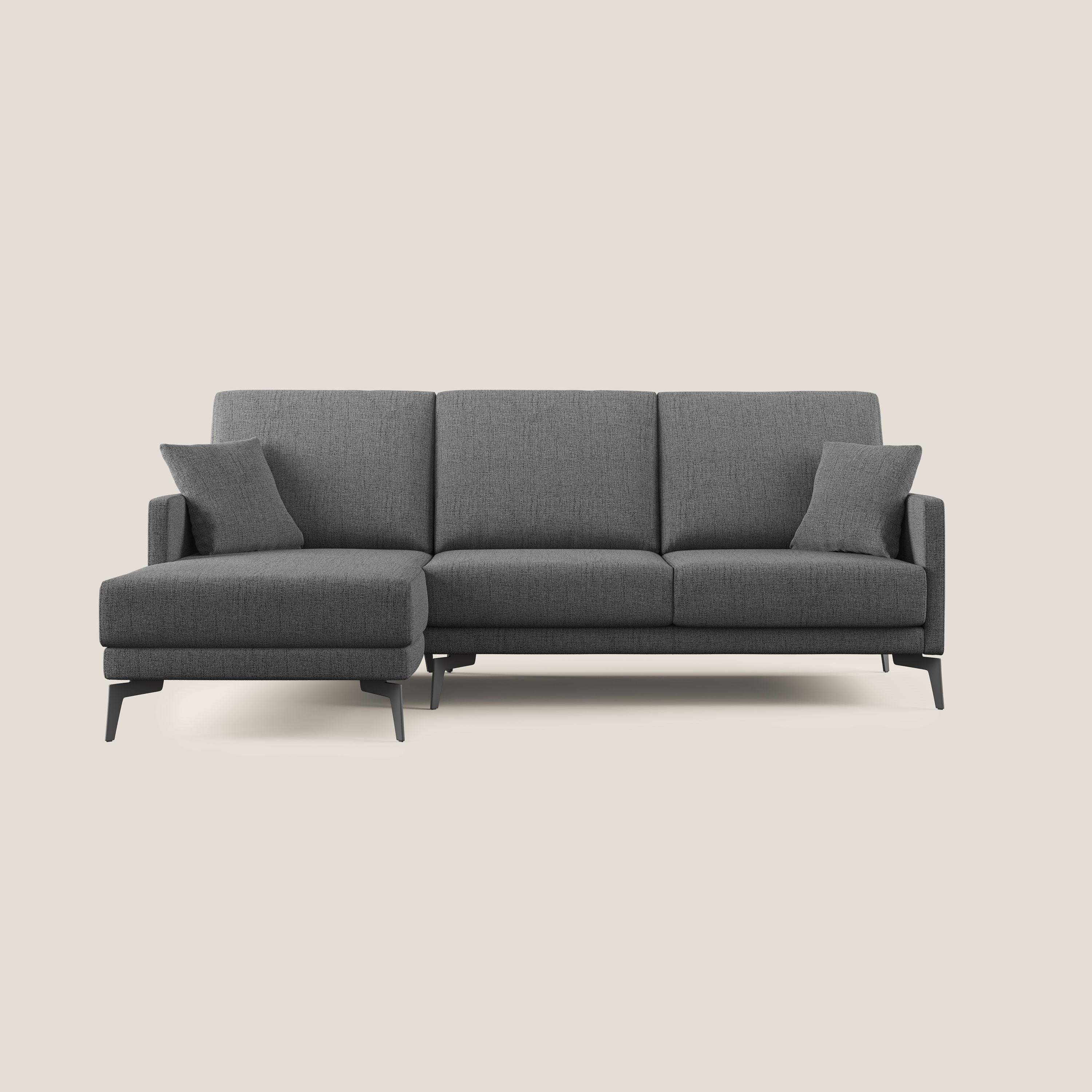 Saturno canapé d'angle moderne en tissu doux imperméable T03 gris - Image 9