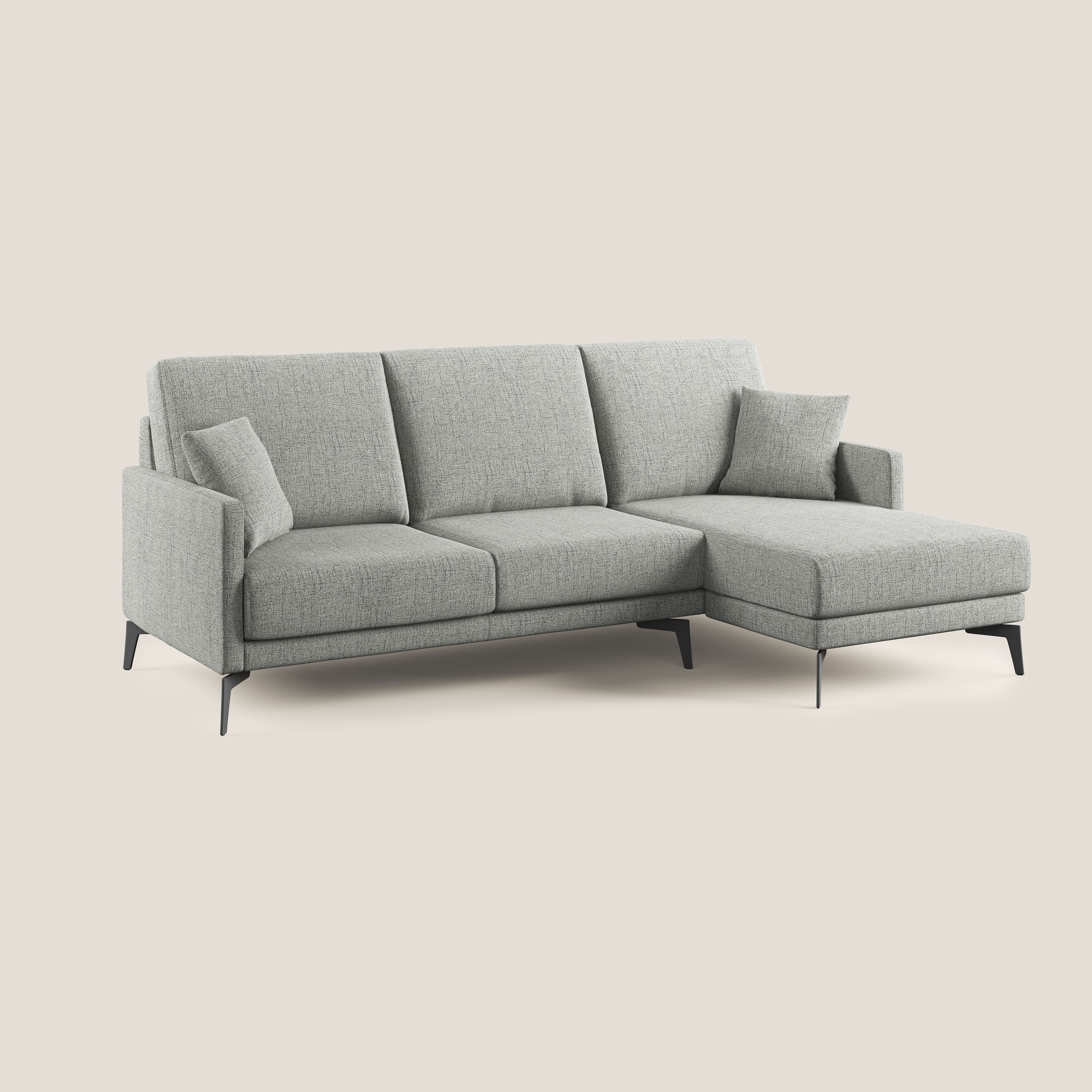 Saturno canapé d'angle moderne en tissu doux imperméable T03 gris clair - Image 4