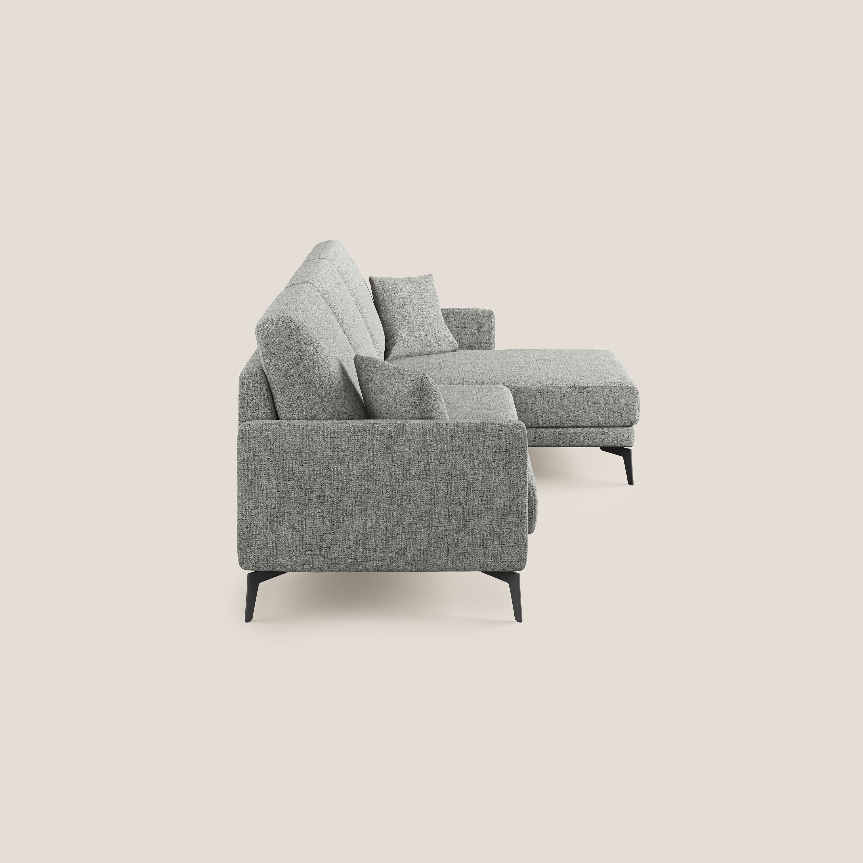 Saturno canapé d'angle moderne en tissu doux imperméable T03 gris clair - Image 7