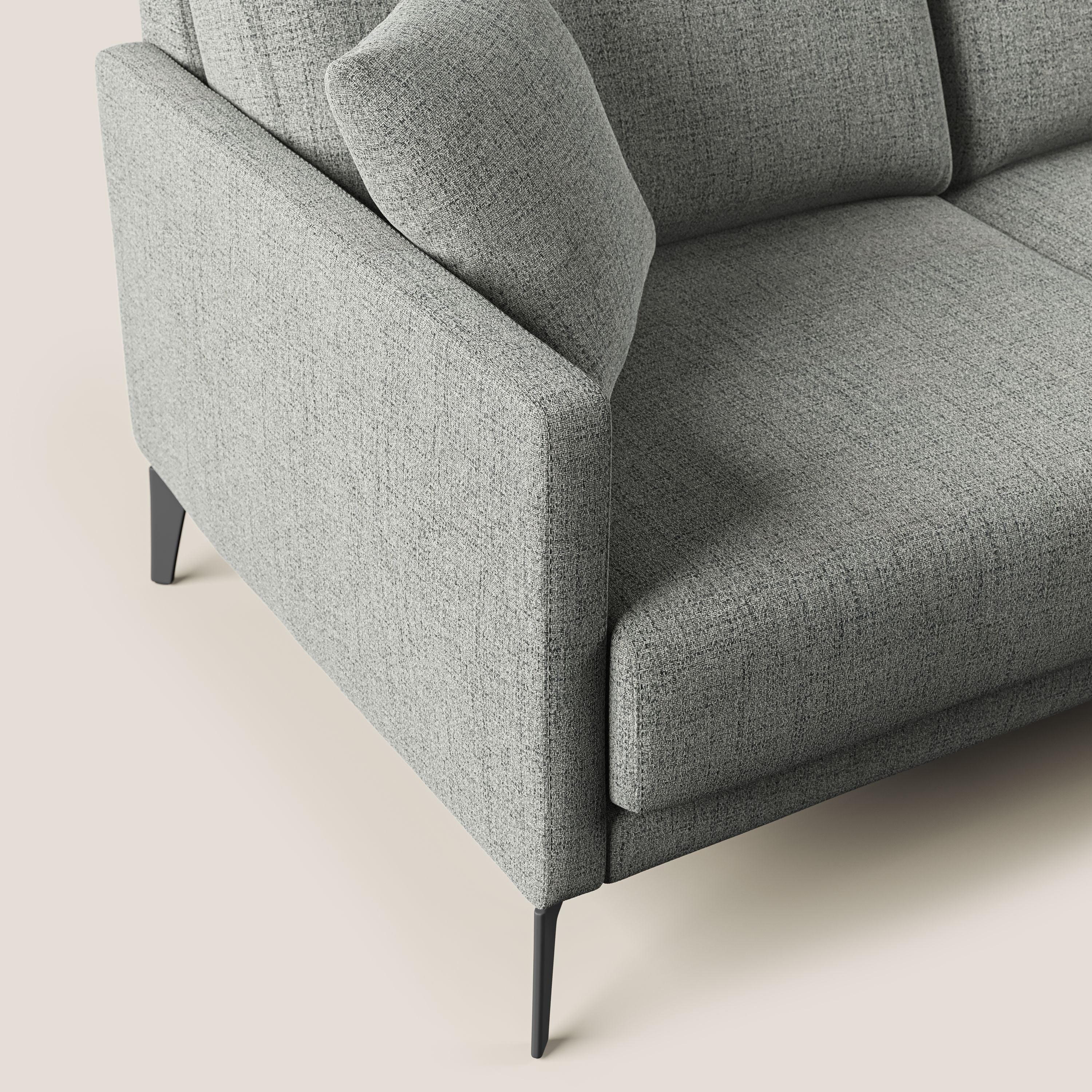 Saturno canapé d'angle moderne en tissu doux imperméable T03 gris clair - Image 9