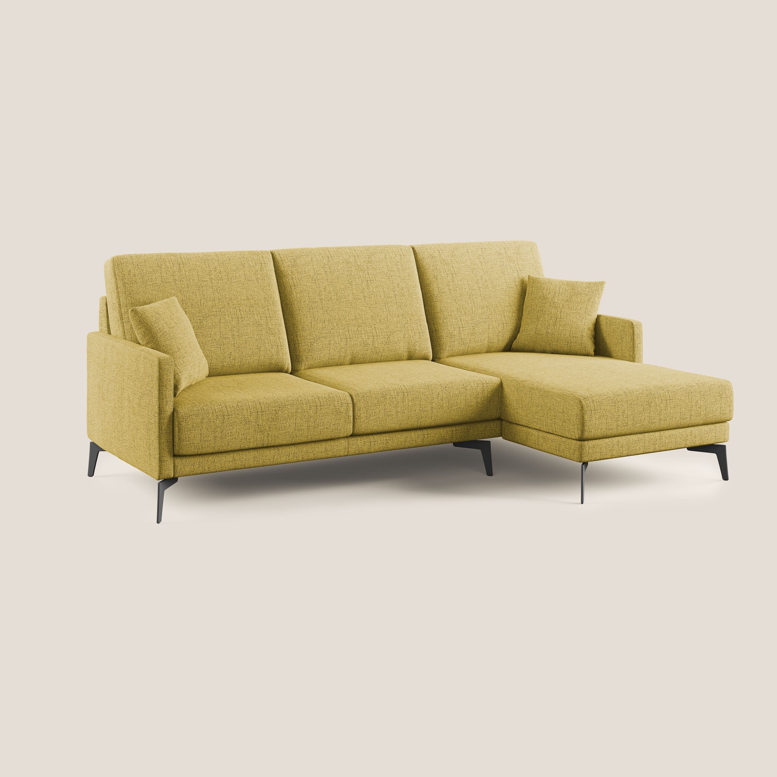 Saturno canapé d'angle moderne en tissu doux imperméable T03 jaune - Image 2