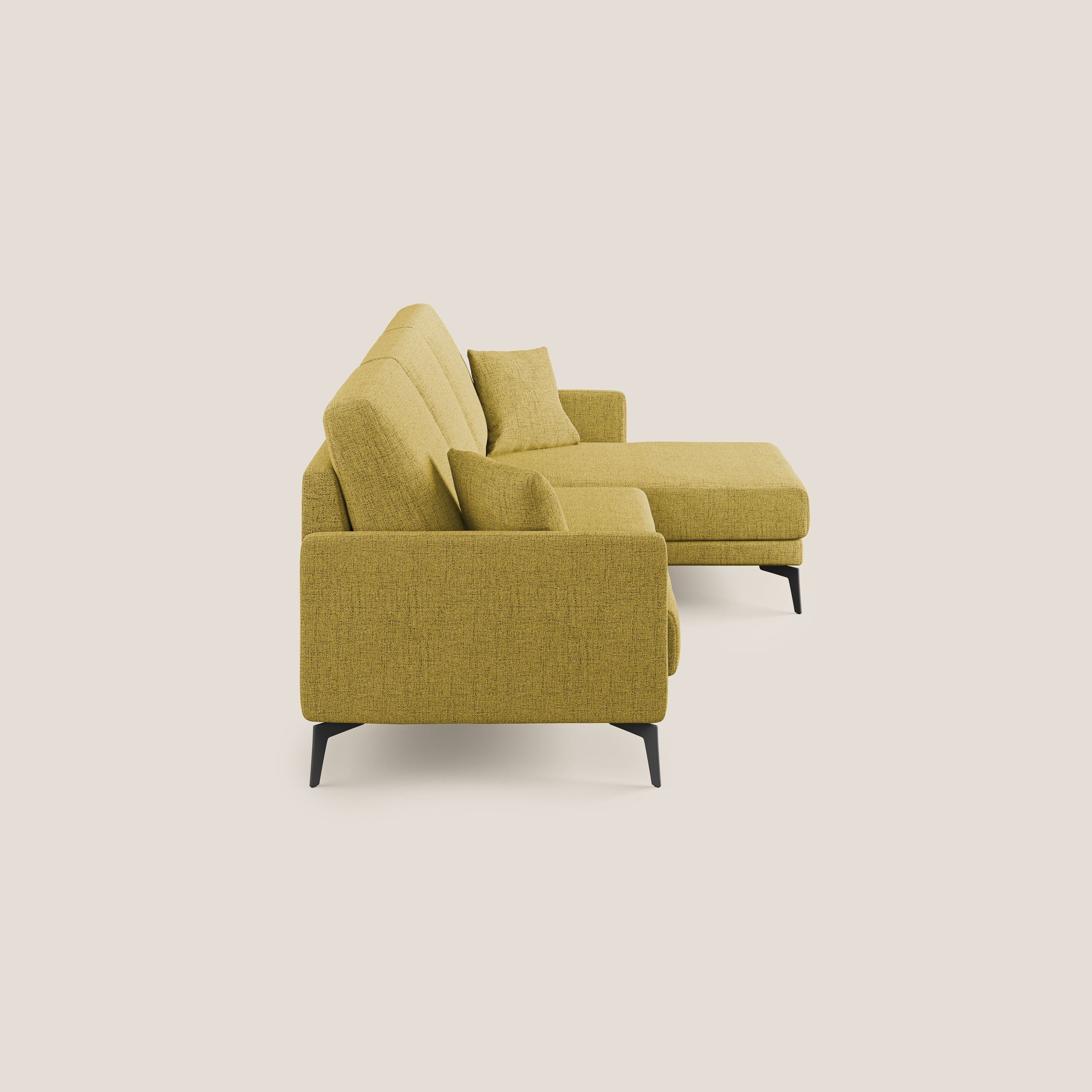 Saturno canapé d'angle moderne en tissu doux imperméable T03 jaune - Image 3