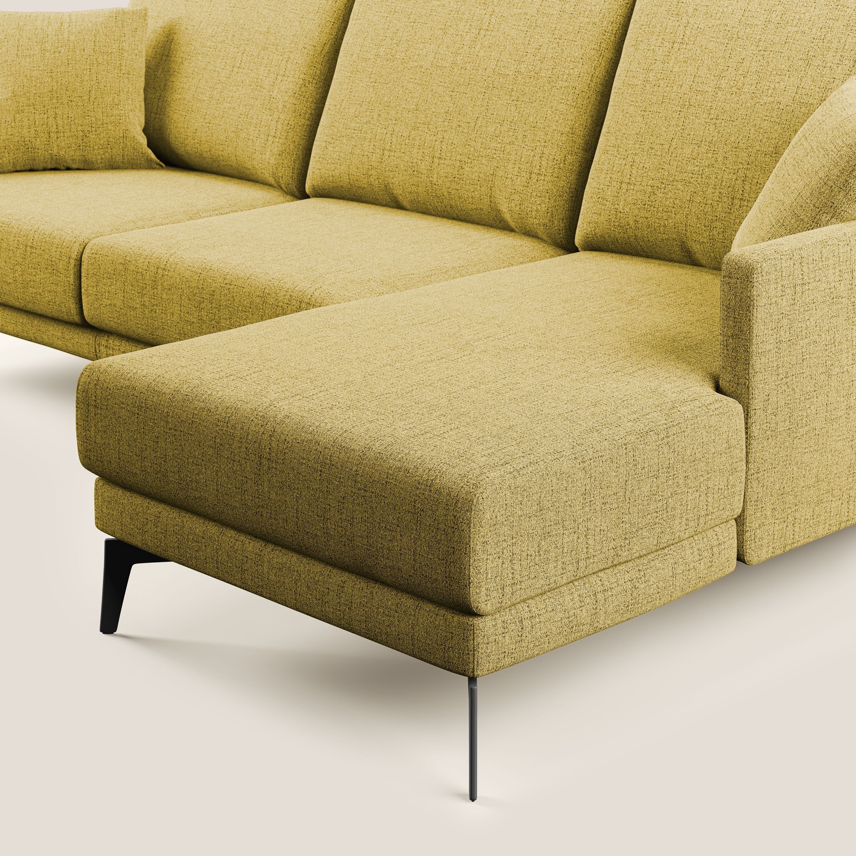 Saturno canapé d'angle moderne en tissu doux imperméable T03 jaune - Image 7