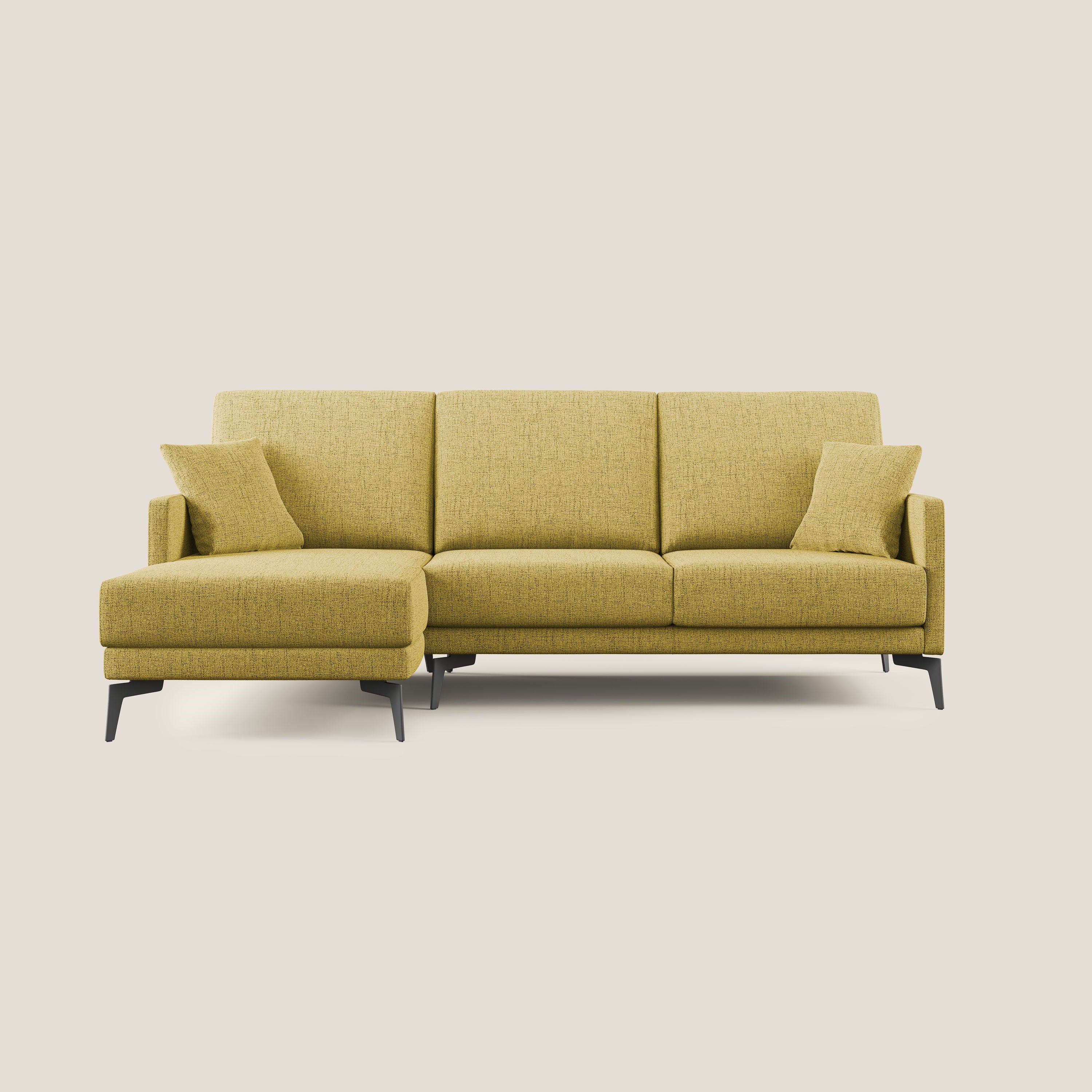 Saturno canapé d'angle moderne en tissu doux imperméable T03 jaune - Image 9