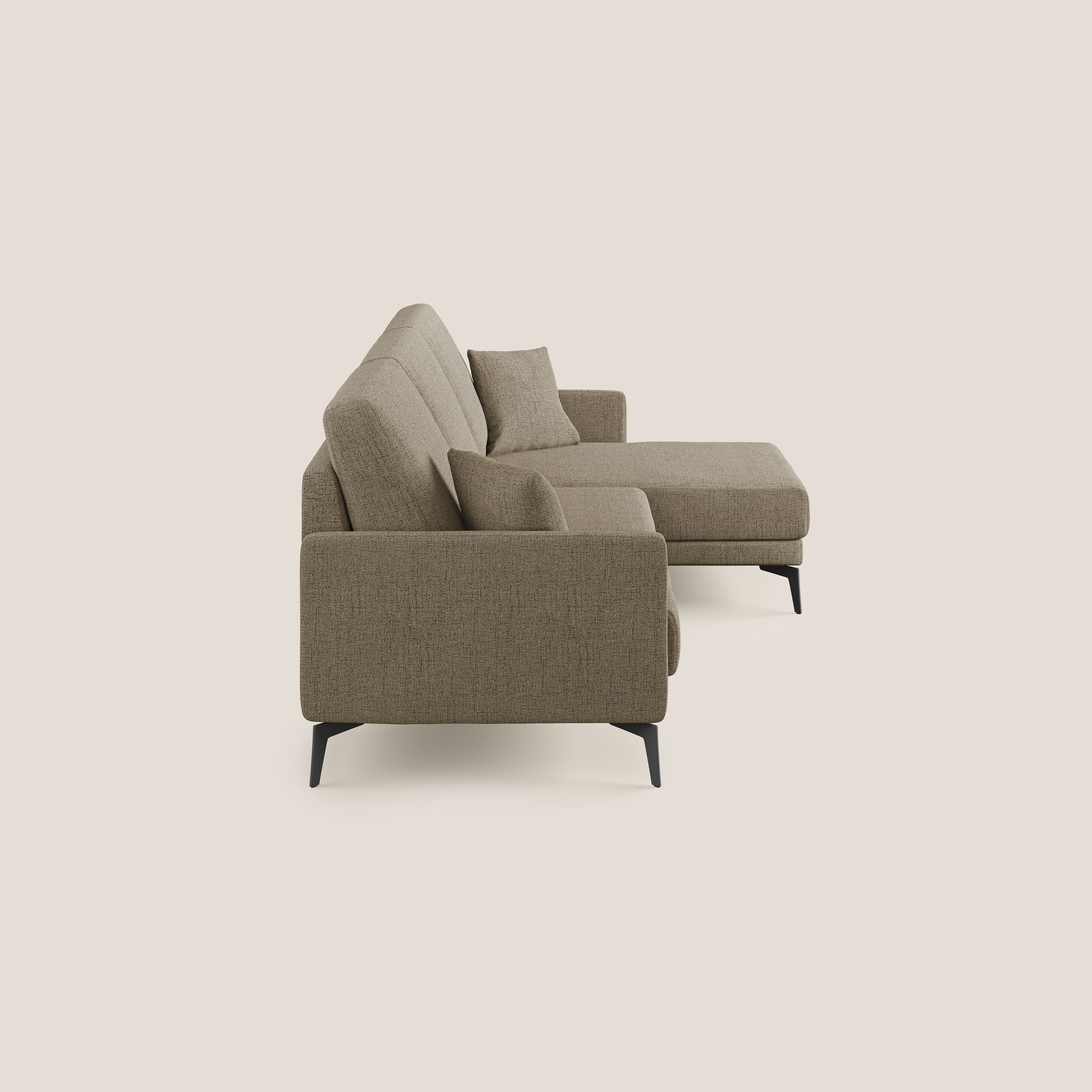 Saturno canapé d'angle moderne en tissu doux imperméable T03 marron - Image 6