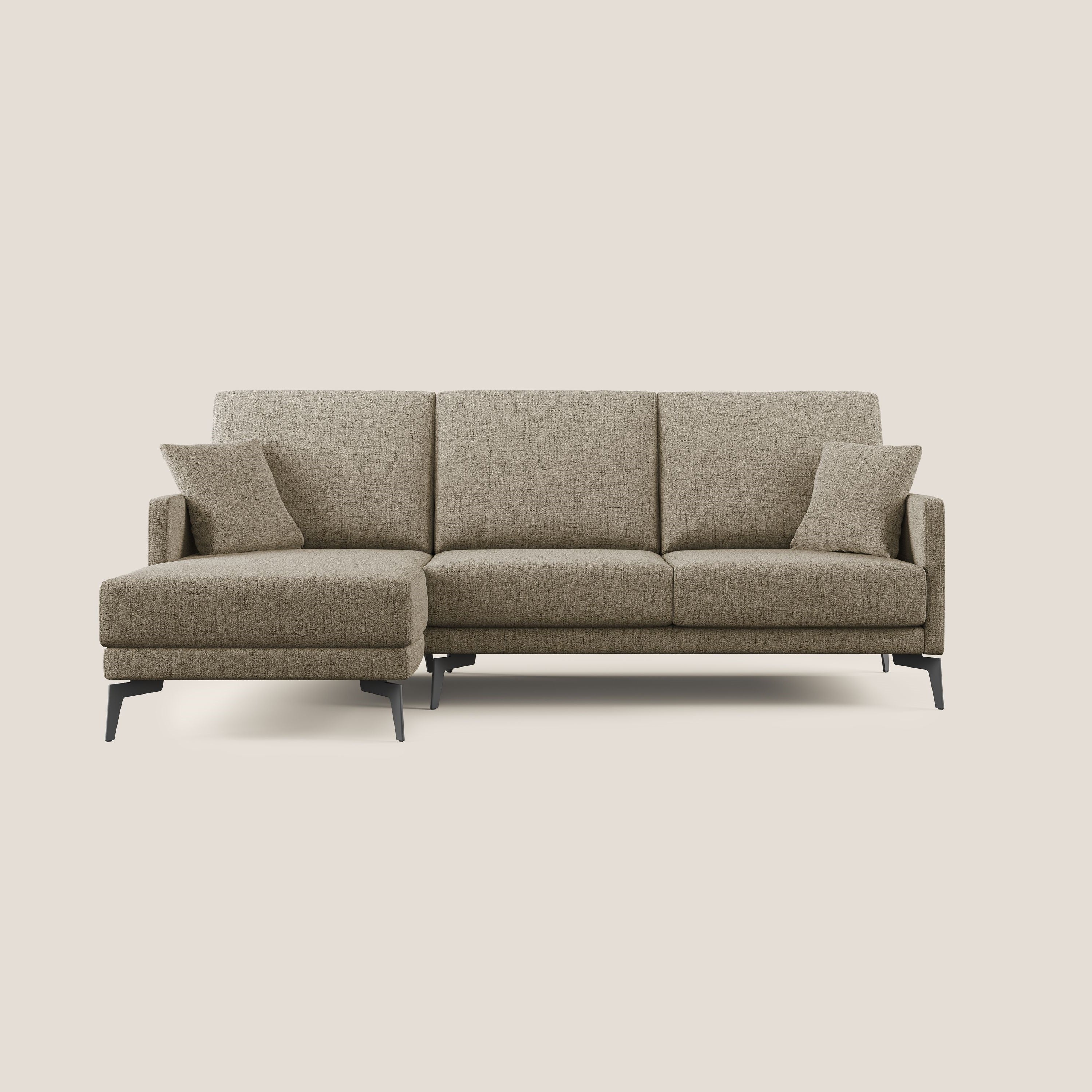 Saturno canapé d'angle moderne en tissu doux imperméable T03 marron - Image 9