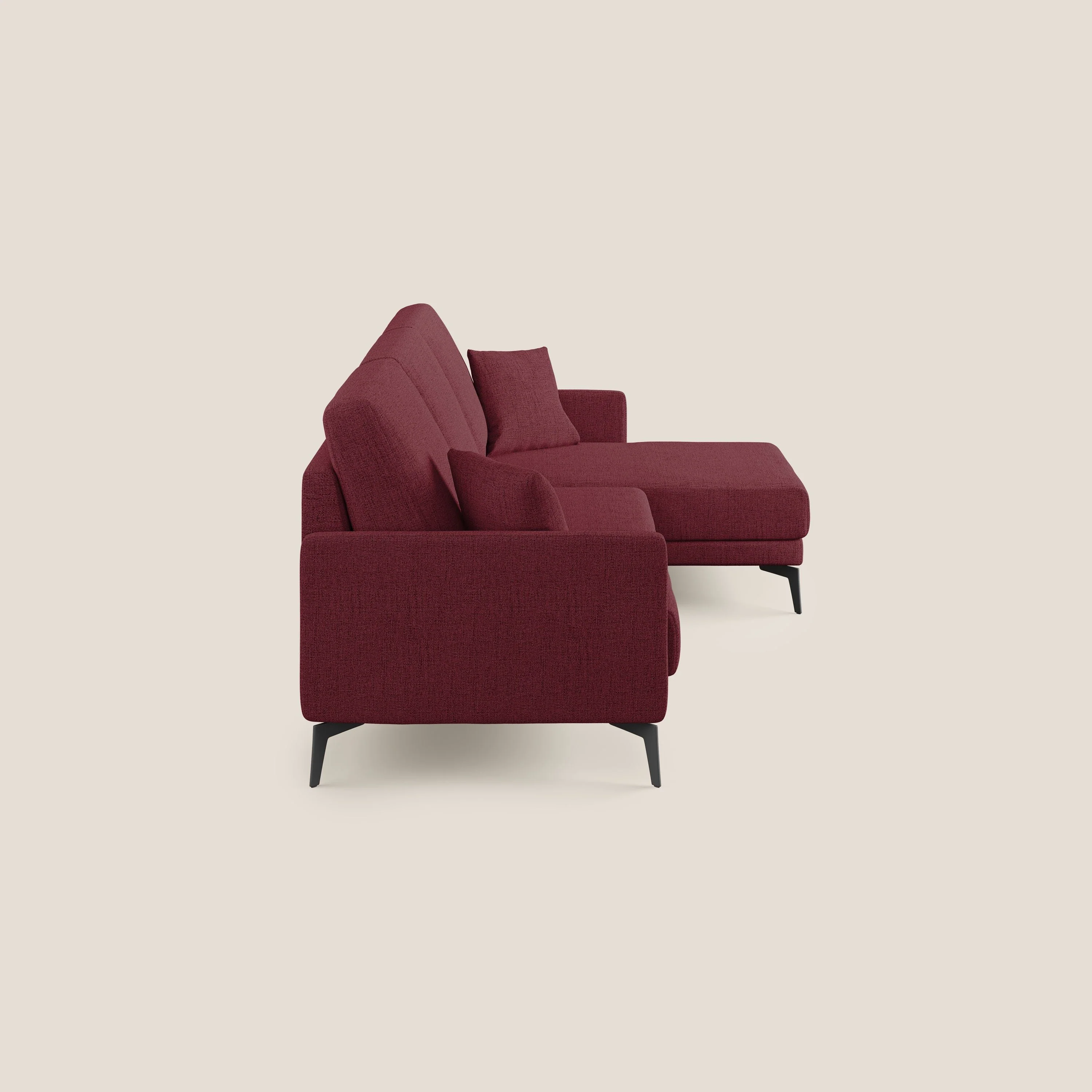 Saturno canapé d'angle moderne en tissu doux imperméable T03 rouge - Image 3
