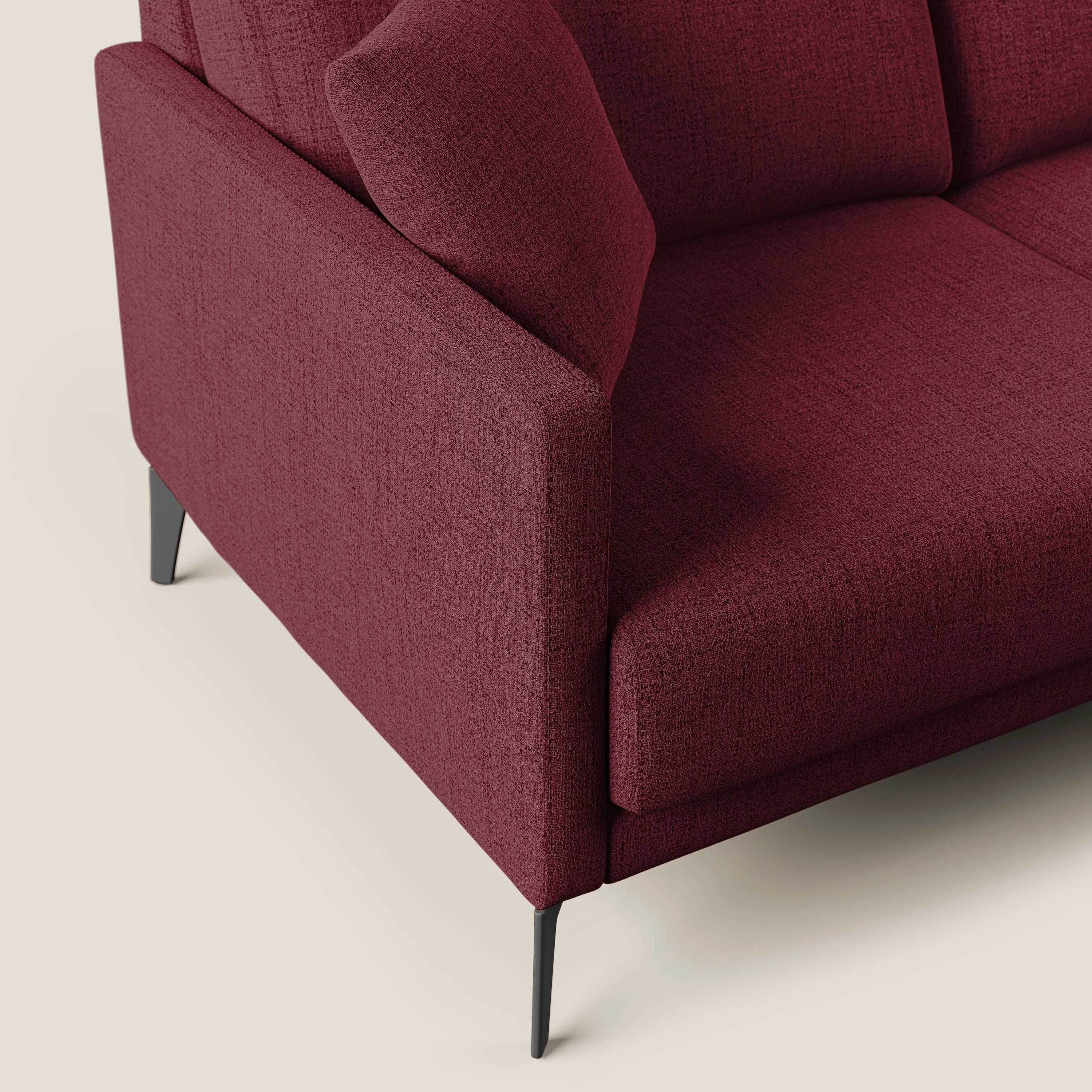 Saturno canapé d'angle moderne en tissu doux imperméable T03 rouge - Image 5