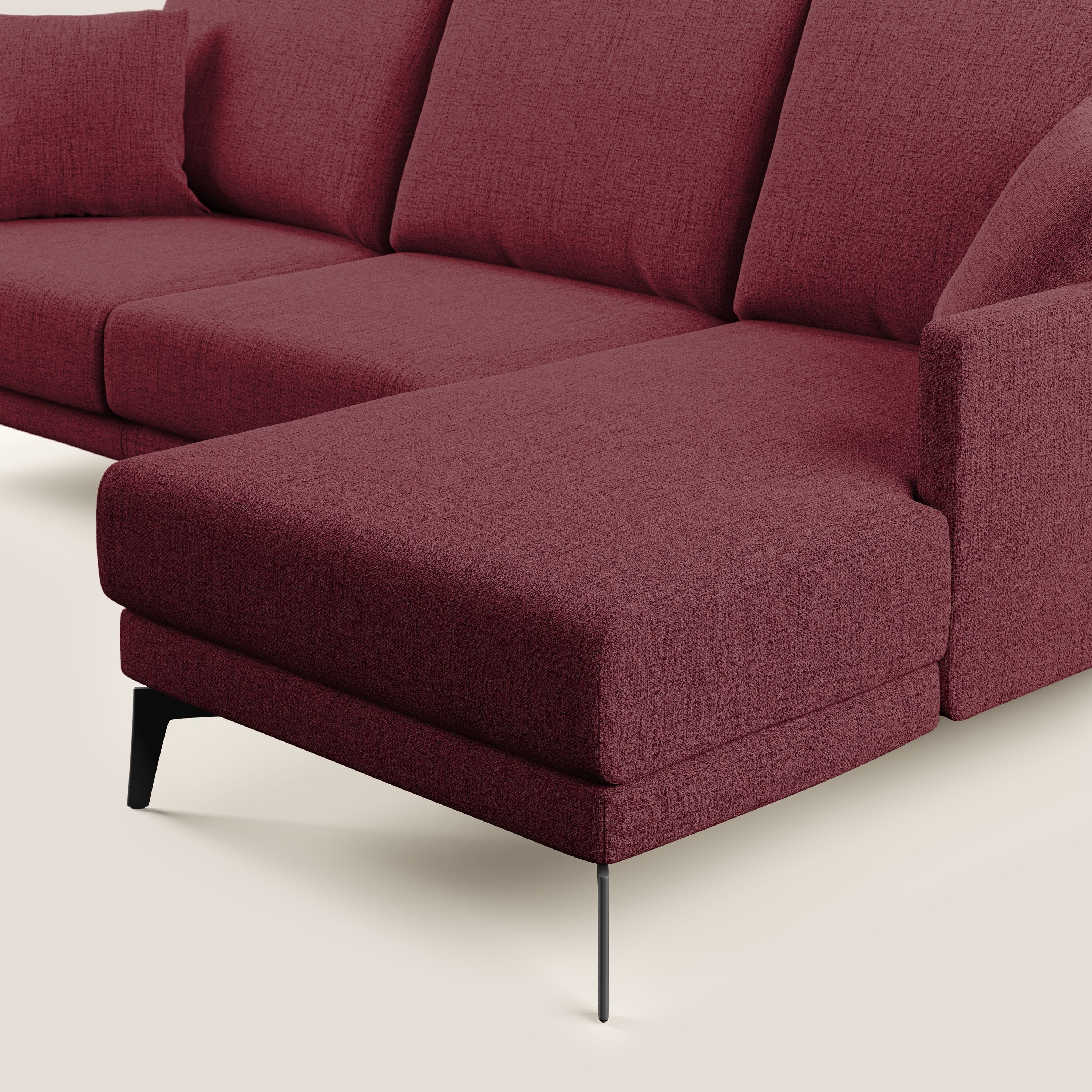 Saturno canapé d'angle moderne en tissu doux imperméable T03 rouge - Image 7