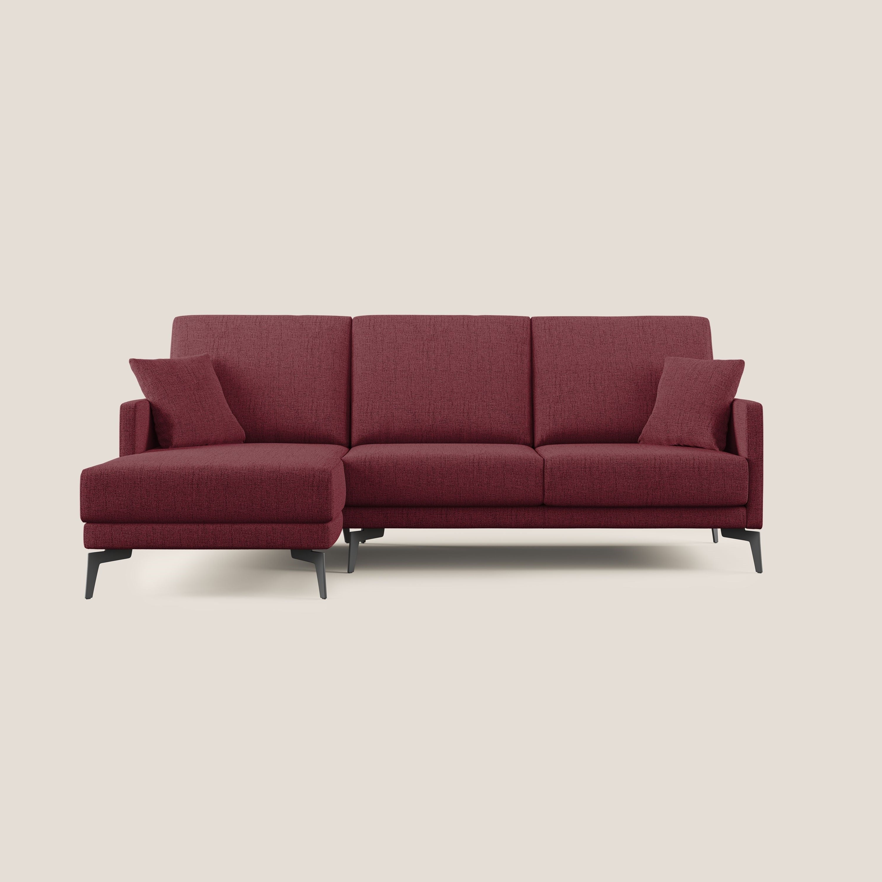 Saturno canapé d'angle moderne en tissu doux imperméable T03 rouge - Image 9
