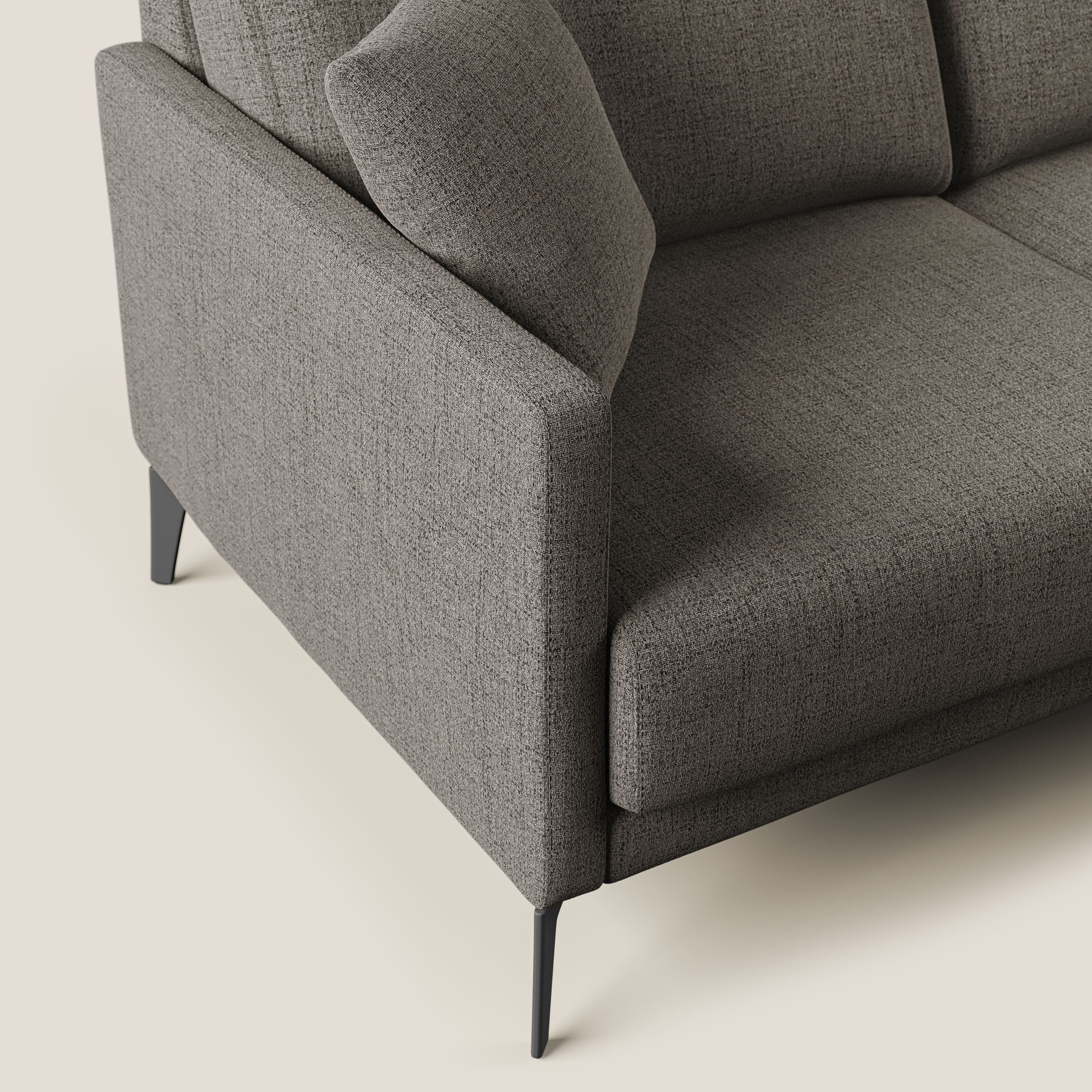 Saturno canapé d'angle moderne en tissu doux imperméable T03 taupe - Image 5