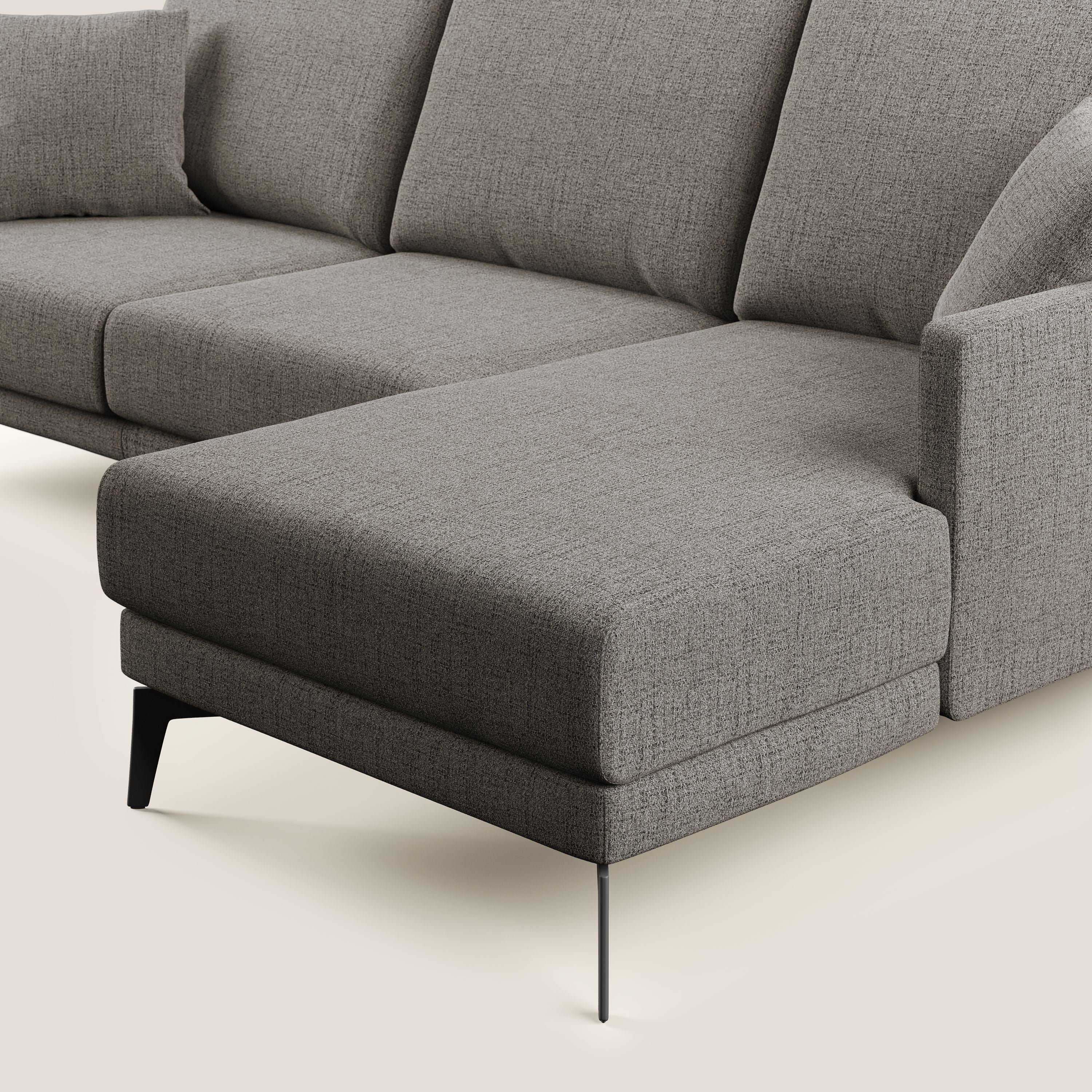 Saturno canapé d'angle moderne en tissu doux imperméable T03 taupe - Image 7